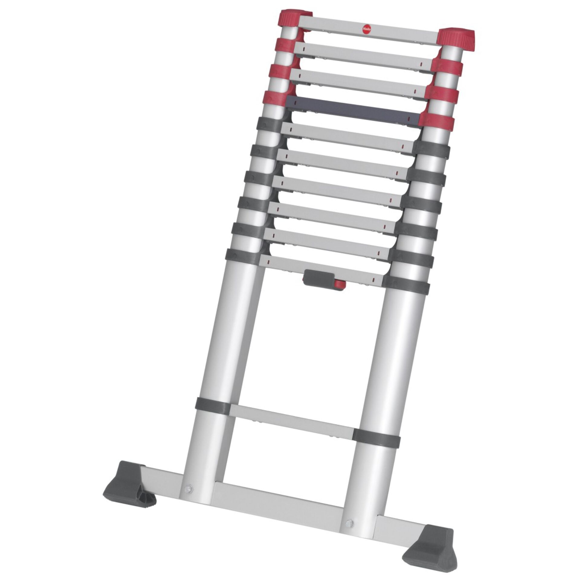 Trampolin, Leiter, Stufenmatte, ausziehbar, Grau-Rot