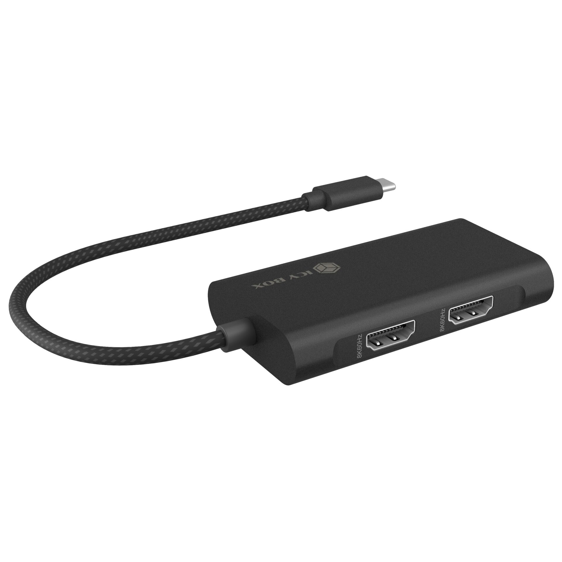 USB-C Hub, HDMI Adapter, 3-Port Hub, Externer Adapter, Schwarz