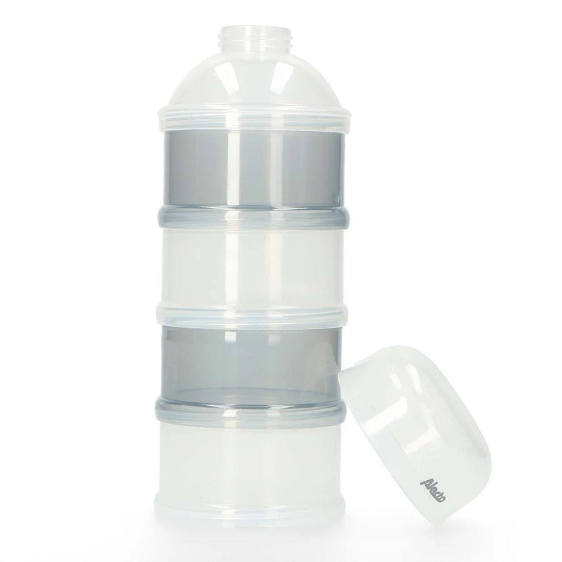Milchbehälter, stapelbare Behälter, klarer Kunststoff, Flaschenverschluss, modulares Set