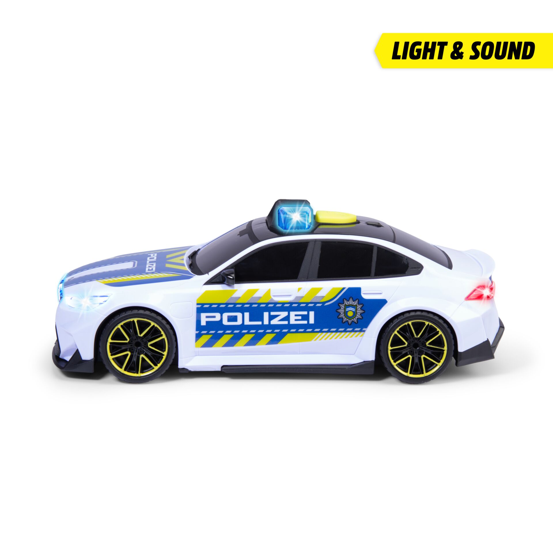 Polizei Wagen, Polizei Auto, Spielzeugauto, Police Car, Gelb Schwarz Akzente