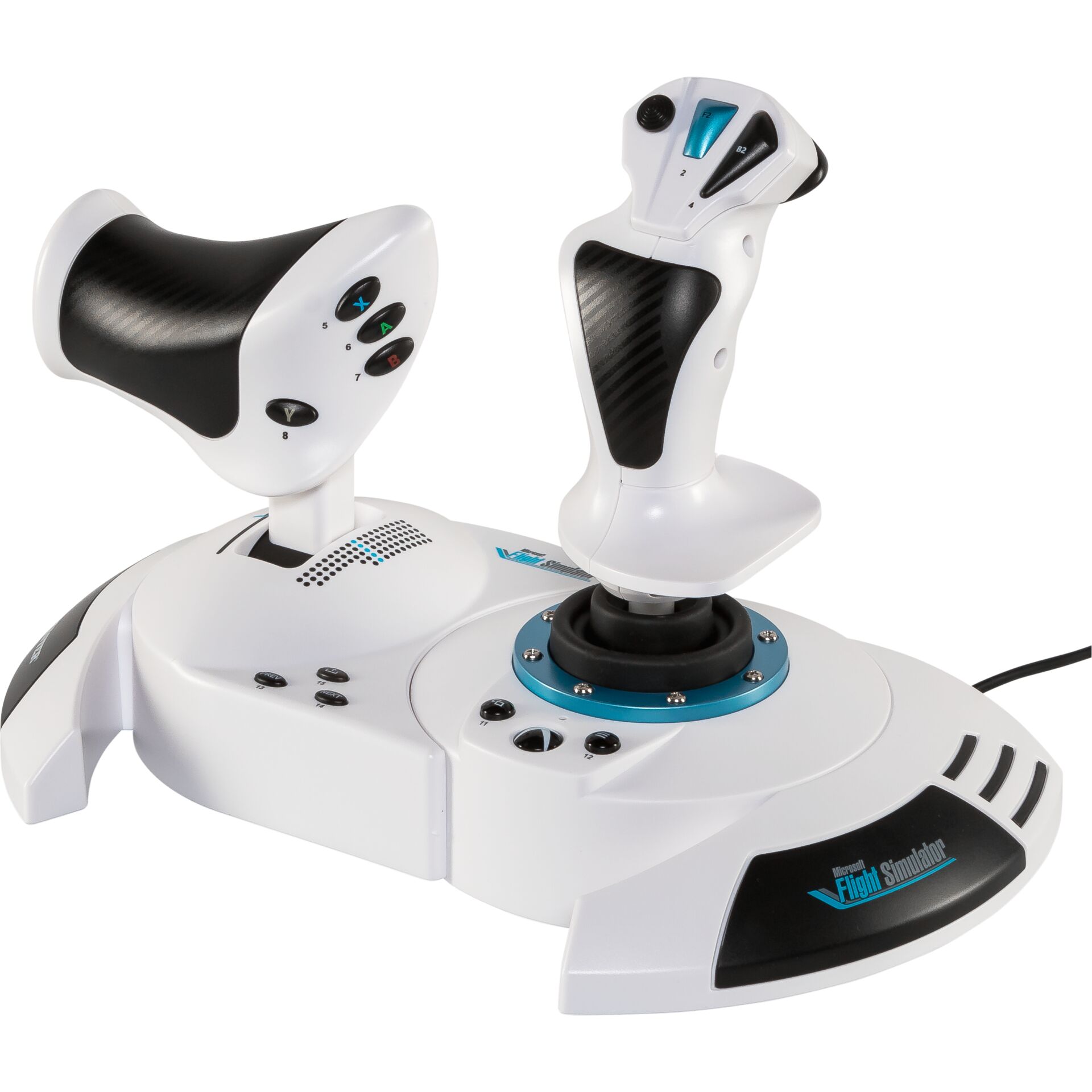 Joystick, Flugsimulator, Pedestal, Weiß Schwarz, Controller