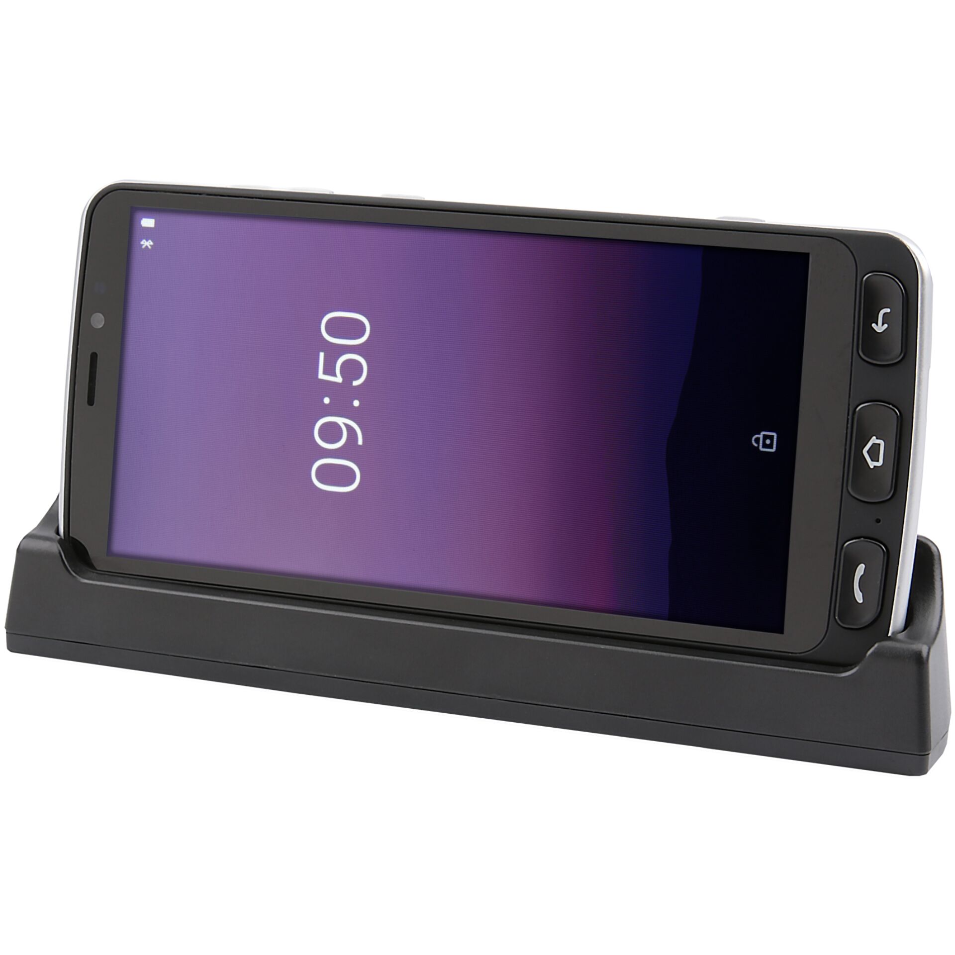 smartphone, telefon, stativ, dock, schwarz