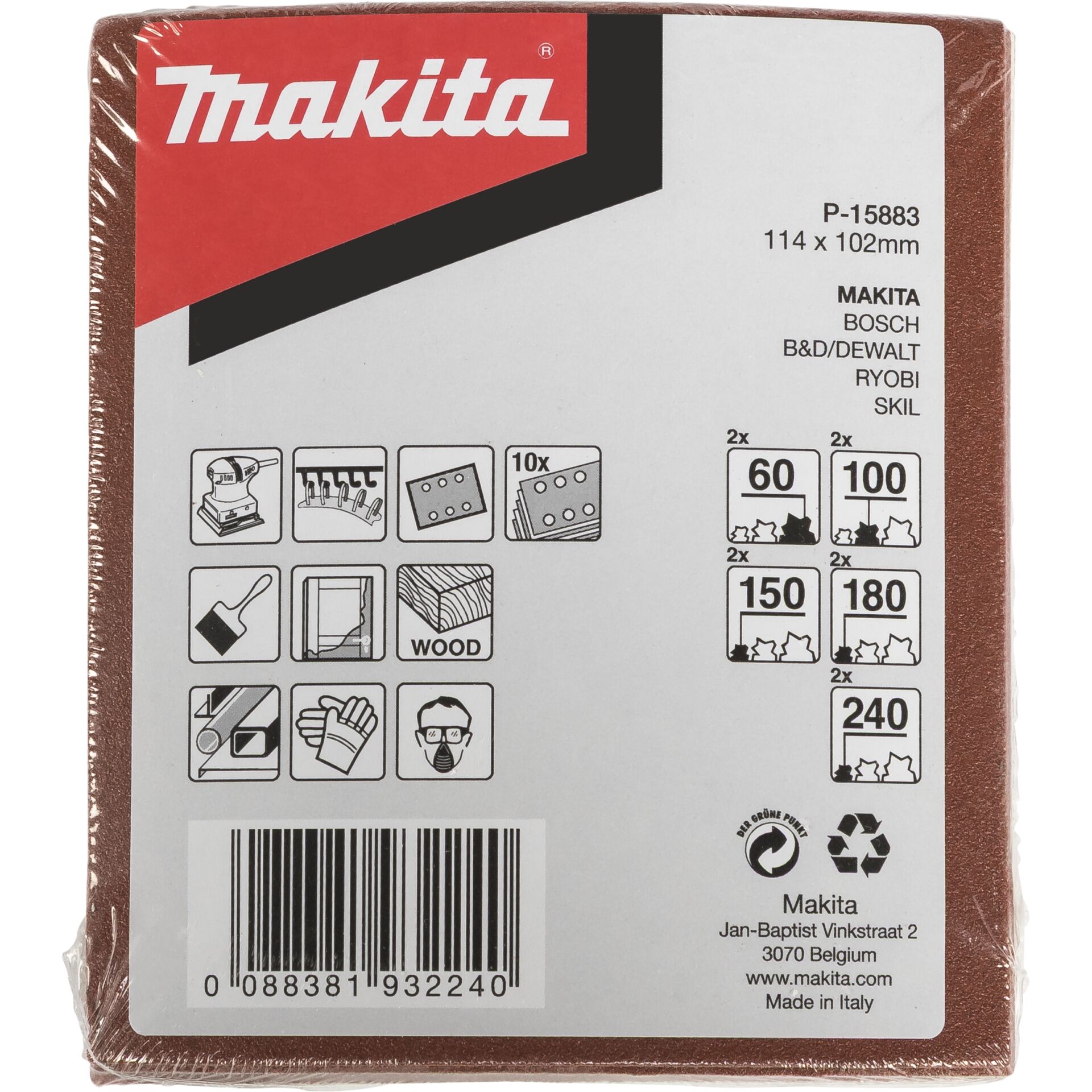 Makita Sand Paper 102x114mm Set