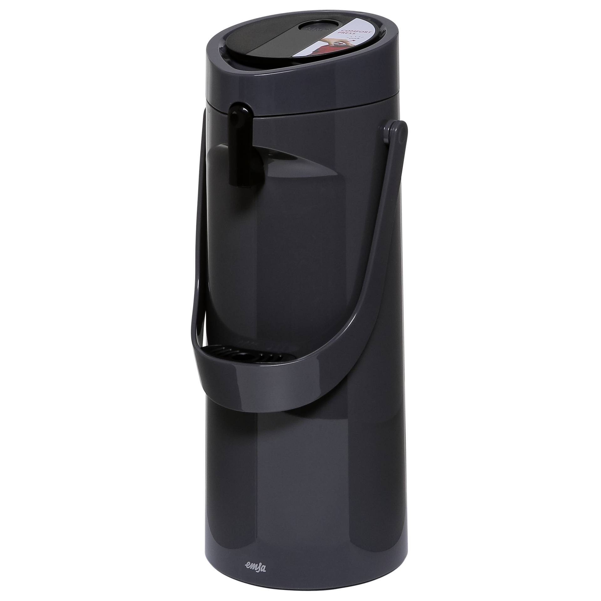 Kaffeemühle, Tragbare Kaffeekanne, Thermosflasche, Druckverschluss, dunkelgrau