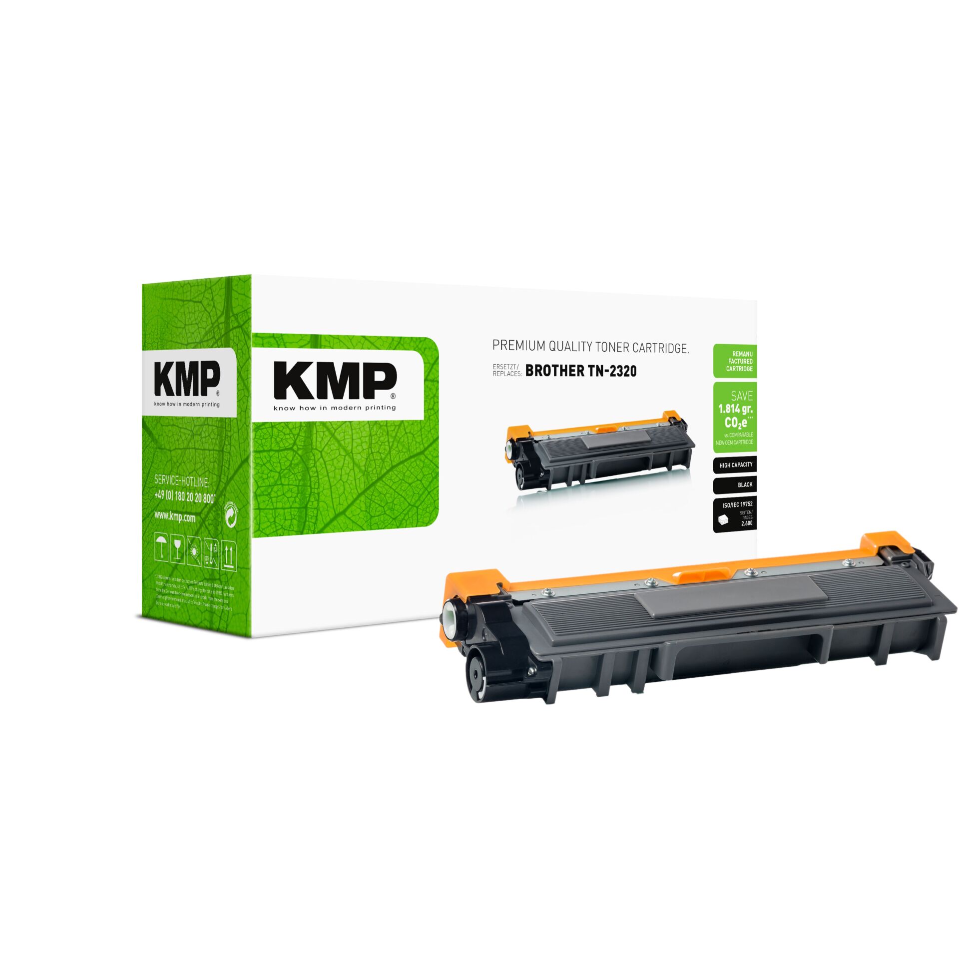 Computerausrüstung, Elektronik, Hardware, Adapter, Tonerpatrone, Druckertoner, Schwarzer Toner, TN-2320 kompatibel, KMP Kartusche