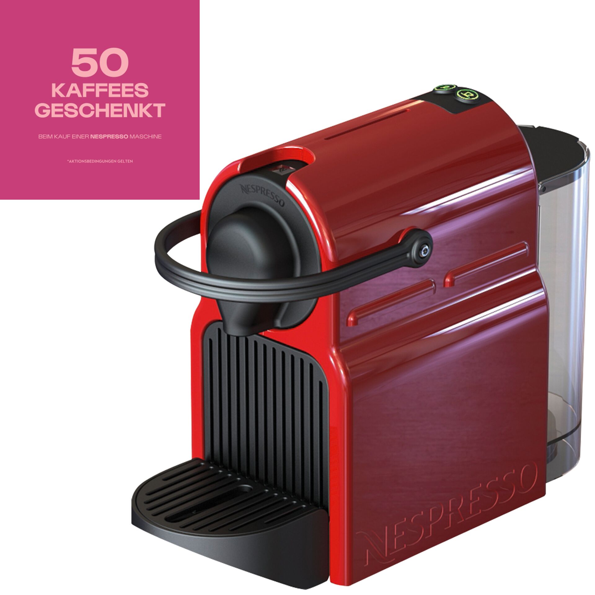 Postfach, Postfach, Kaffeevollautomat, Kapselmaschine, Nespresso, Rot, Schwarz, Kaffeemaschine, Kapselmaschine, Nespresso, Rot, Bedienungselemente, Kaffeemaschine, Kapselmaschine, Nespresso, rot, einzeln