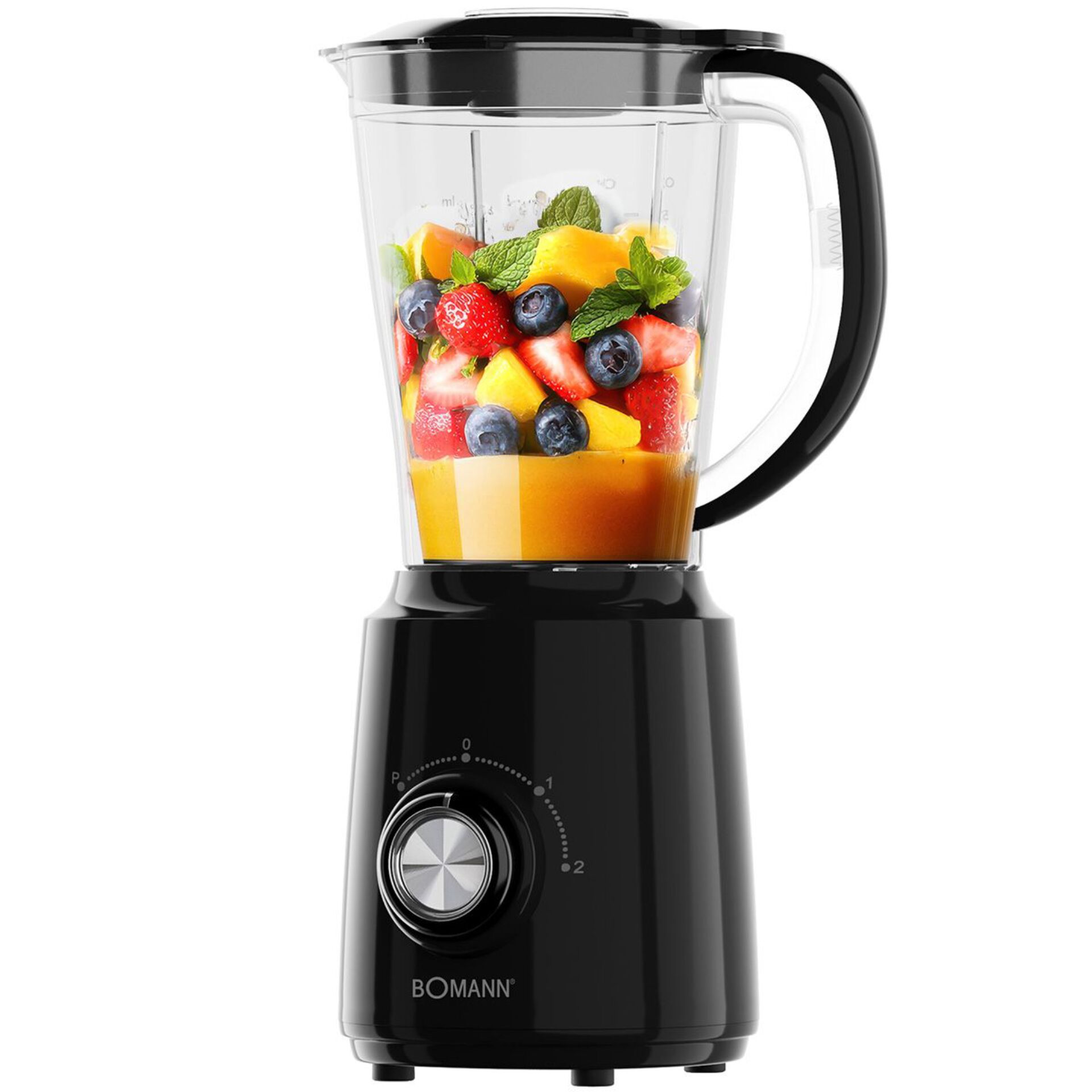 Mixer, Blender, Schwarz, Glasbehälter, Frucht-Smoothie