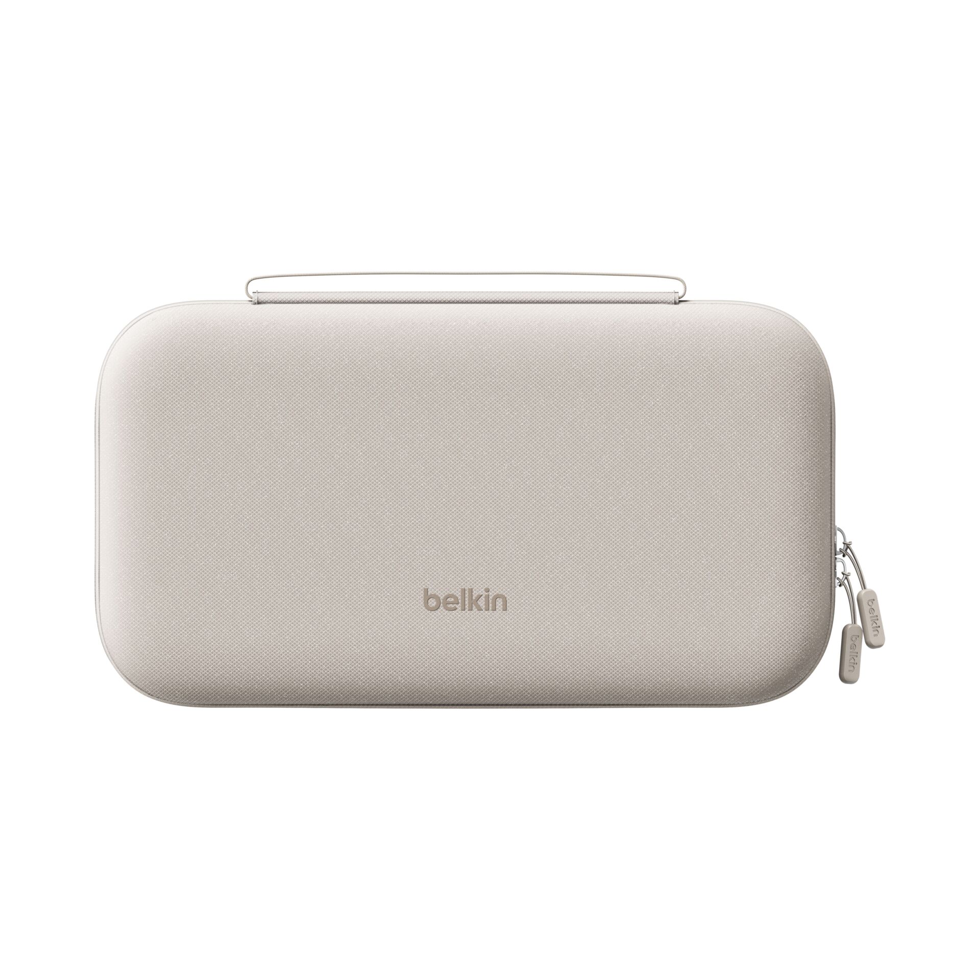 hardshell case, laptop sleeve, beige, soft texture, brand visible belkin