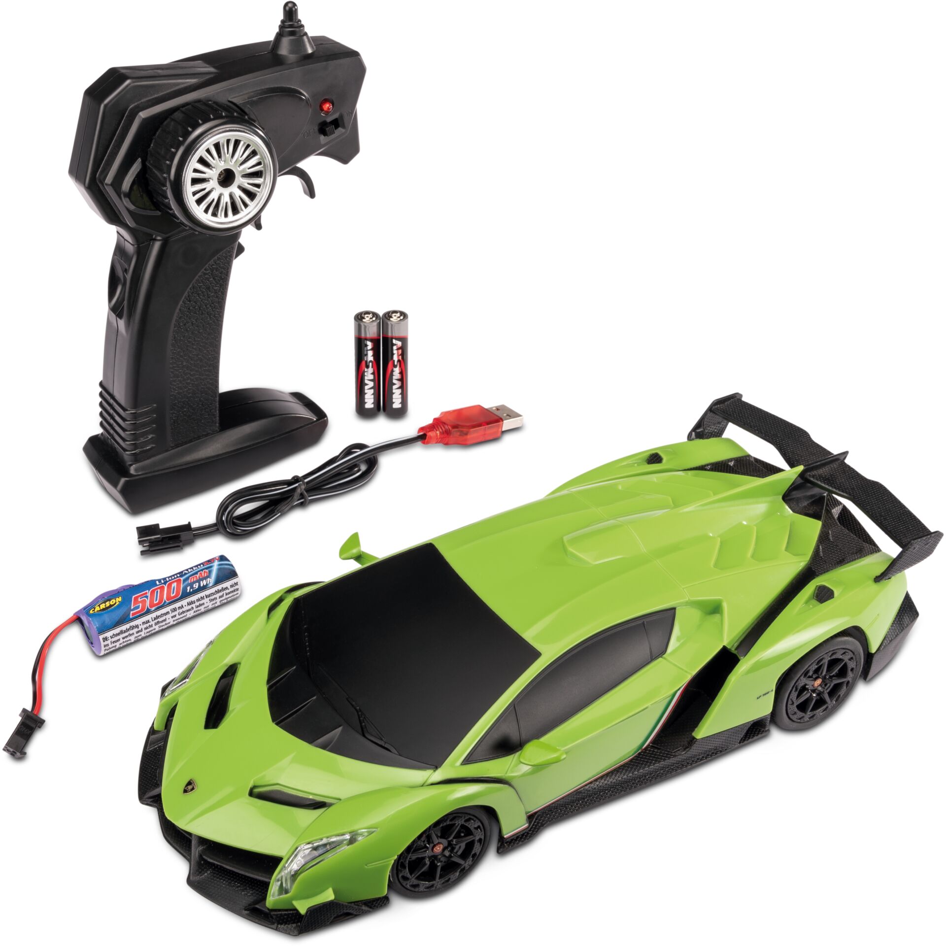 RC car, remote control, grünes auto, Batterien, Ladekabel/Adapter