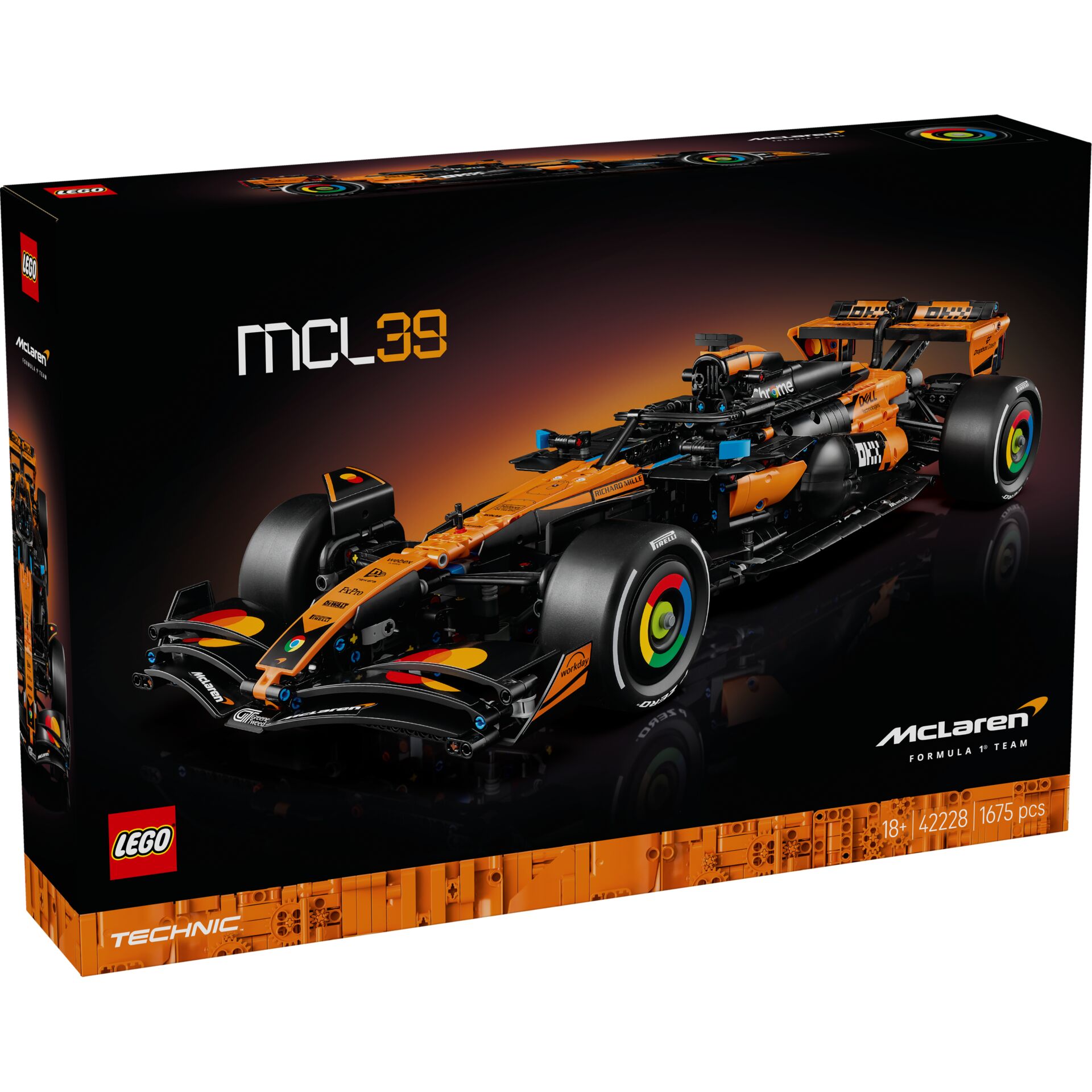 Formel 1 Auto, LEGO Technic, McLaren, orange Farbe, Rennwagen-Model