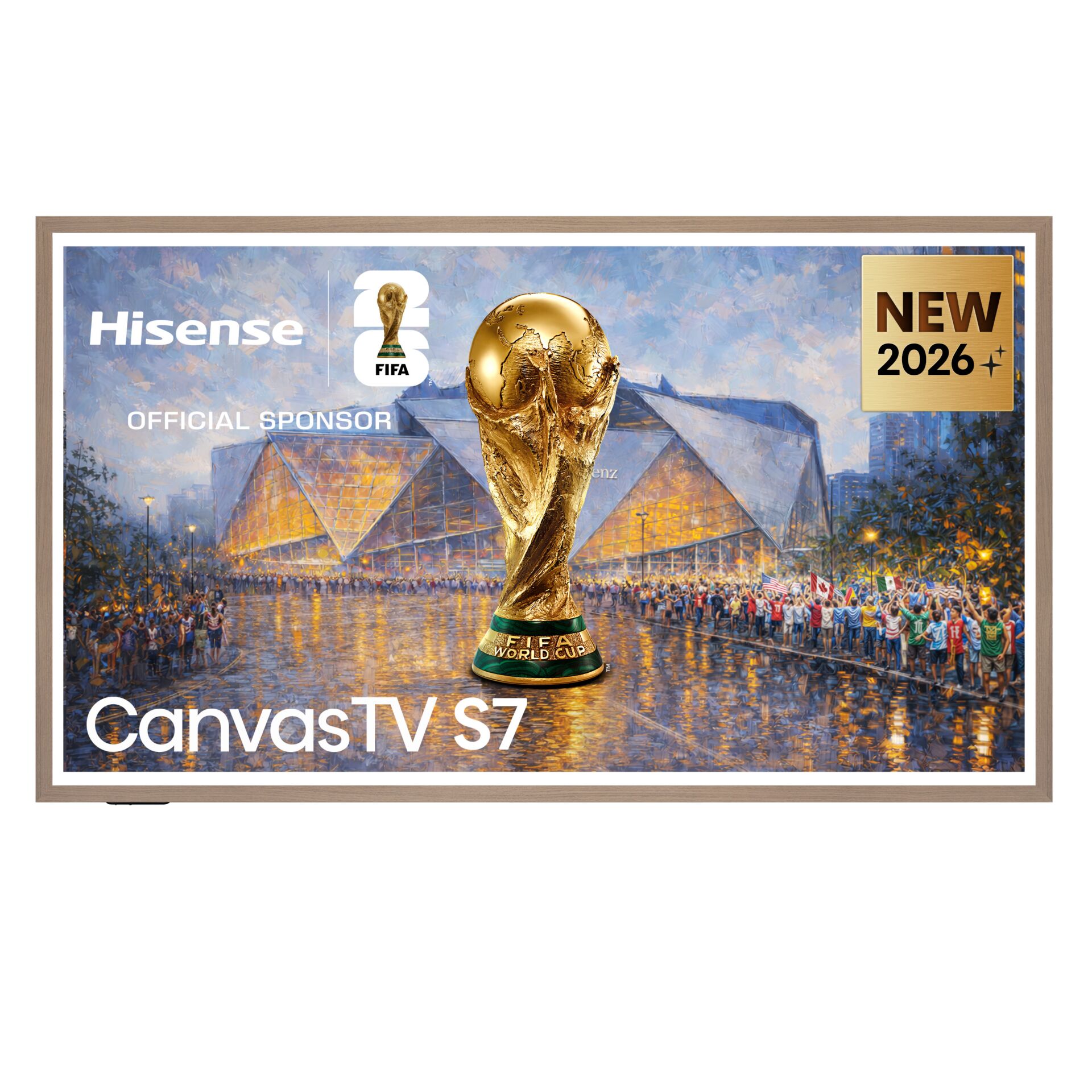 Fernseher, LED-Bildschirm, Canvas, Rahmenholz, FIFA-Weltcup