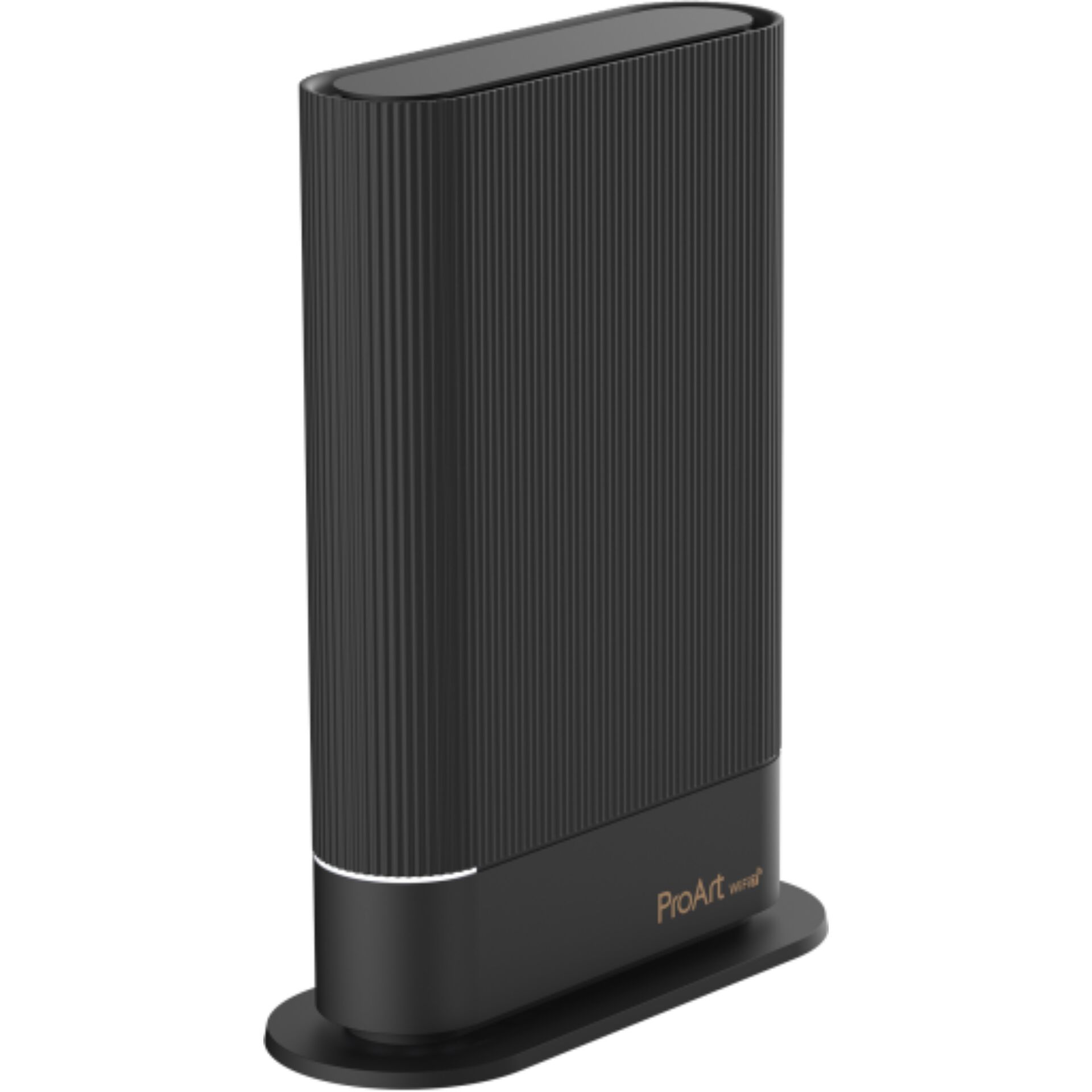 WLAN-Router, Wi-Fi 7, schwarz, Standfuß, geripptes Gehäuse