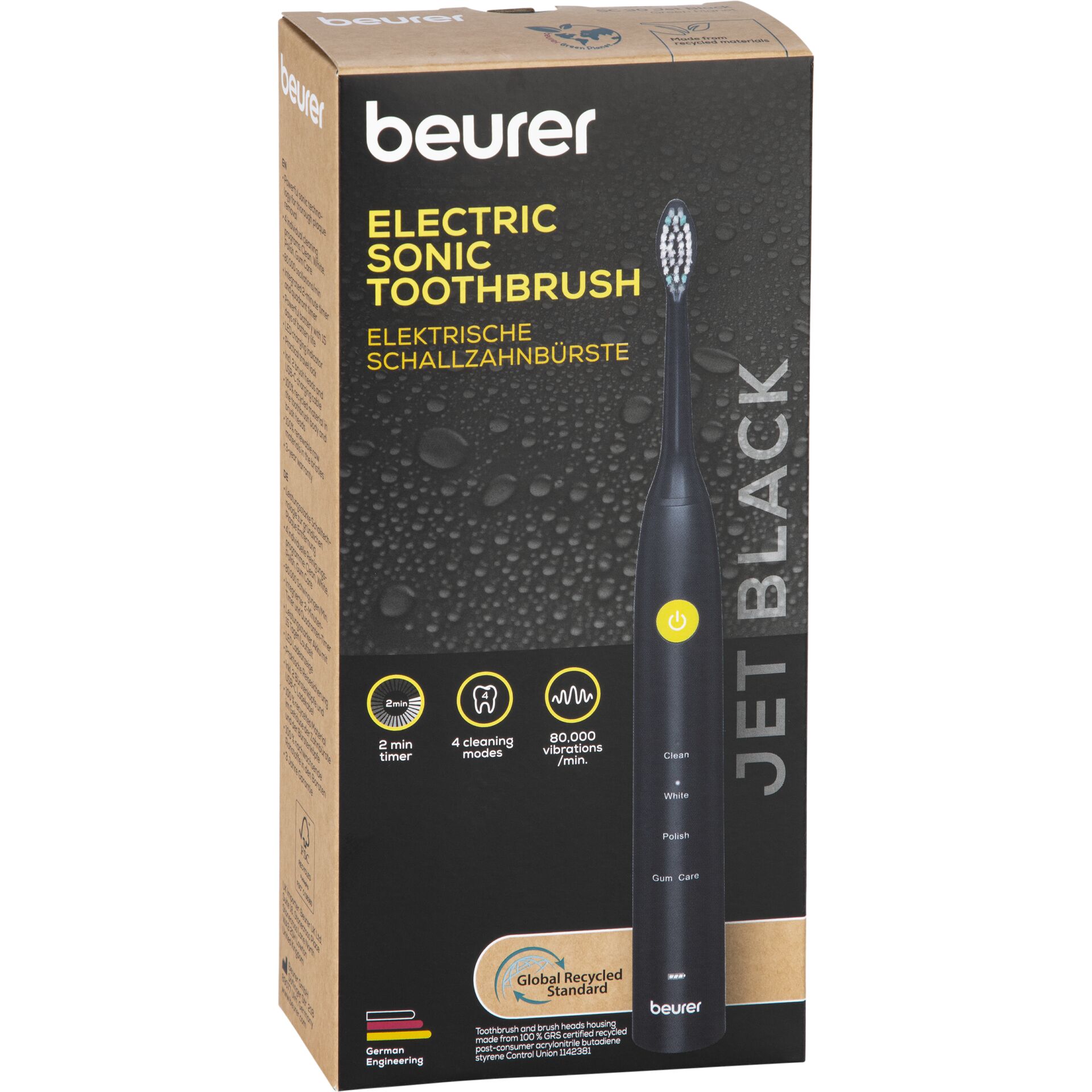 Elektrische Zahnbürste, Schallzahnbürste, Black, Kunststoff, Boxed