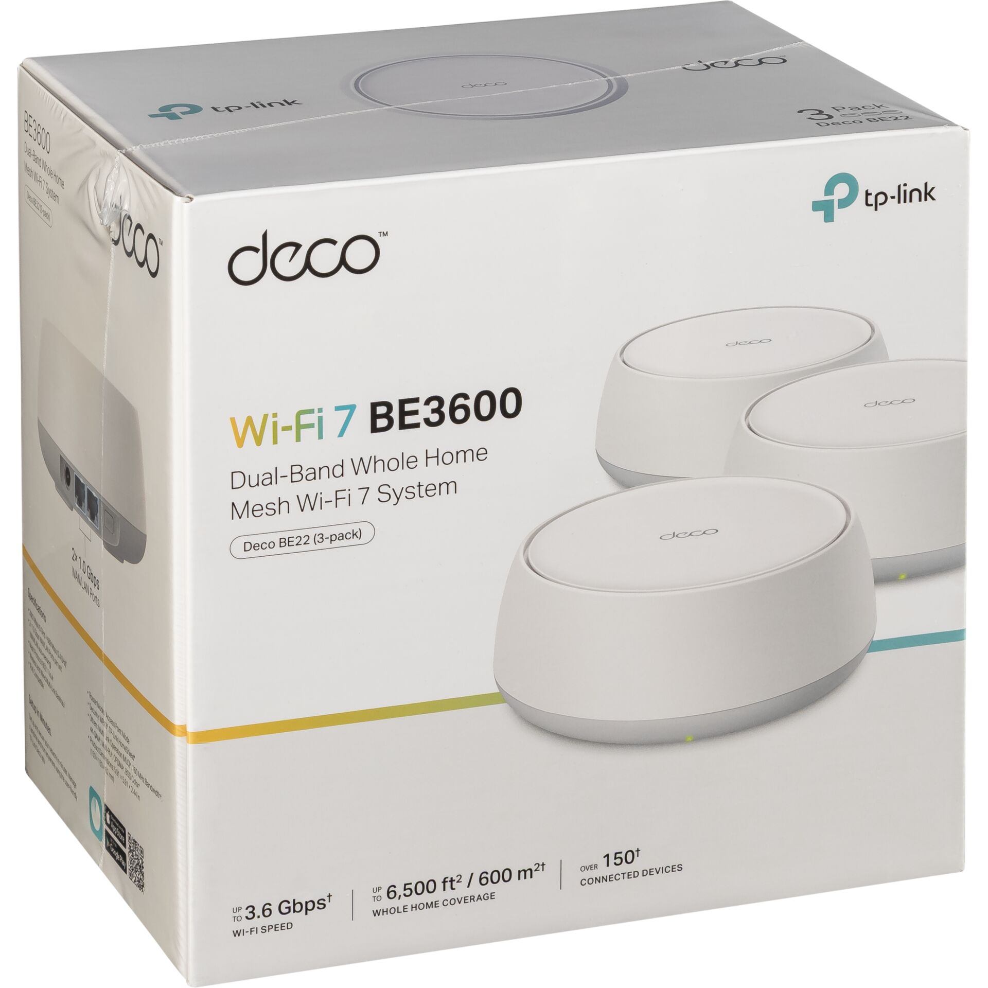 Wi-Fi 7, Mesh-System, Dreier-Pack, Weiß, Basis-Einheit