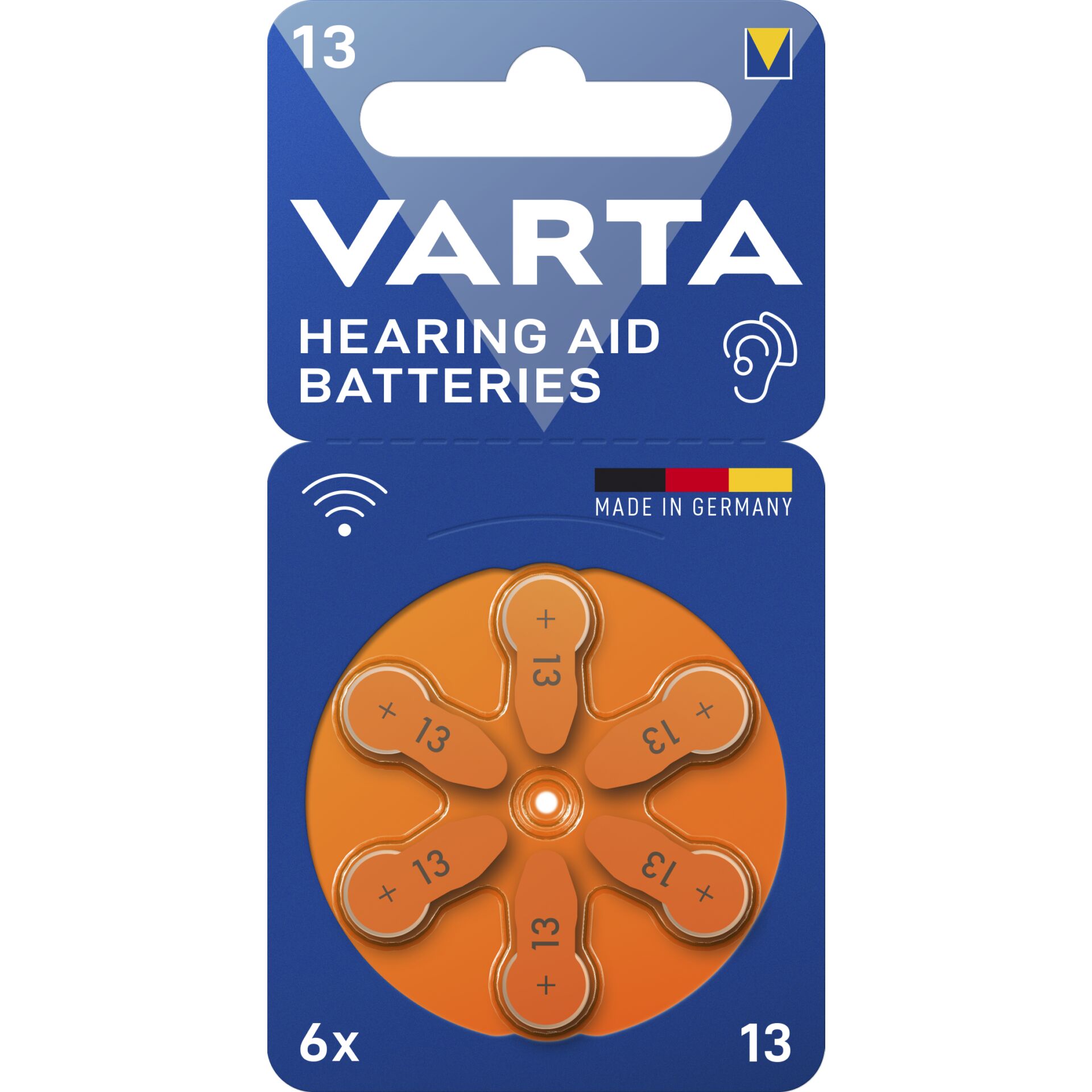 1x6 Varta Hearing Aid Batteries  Type 13             24606101416