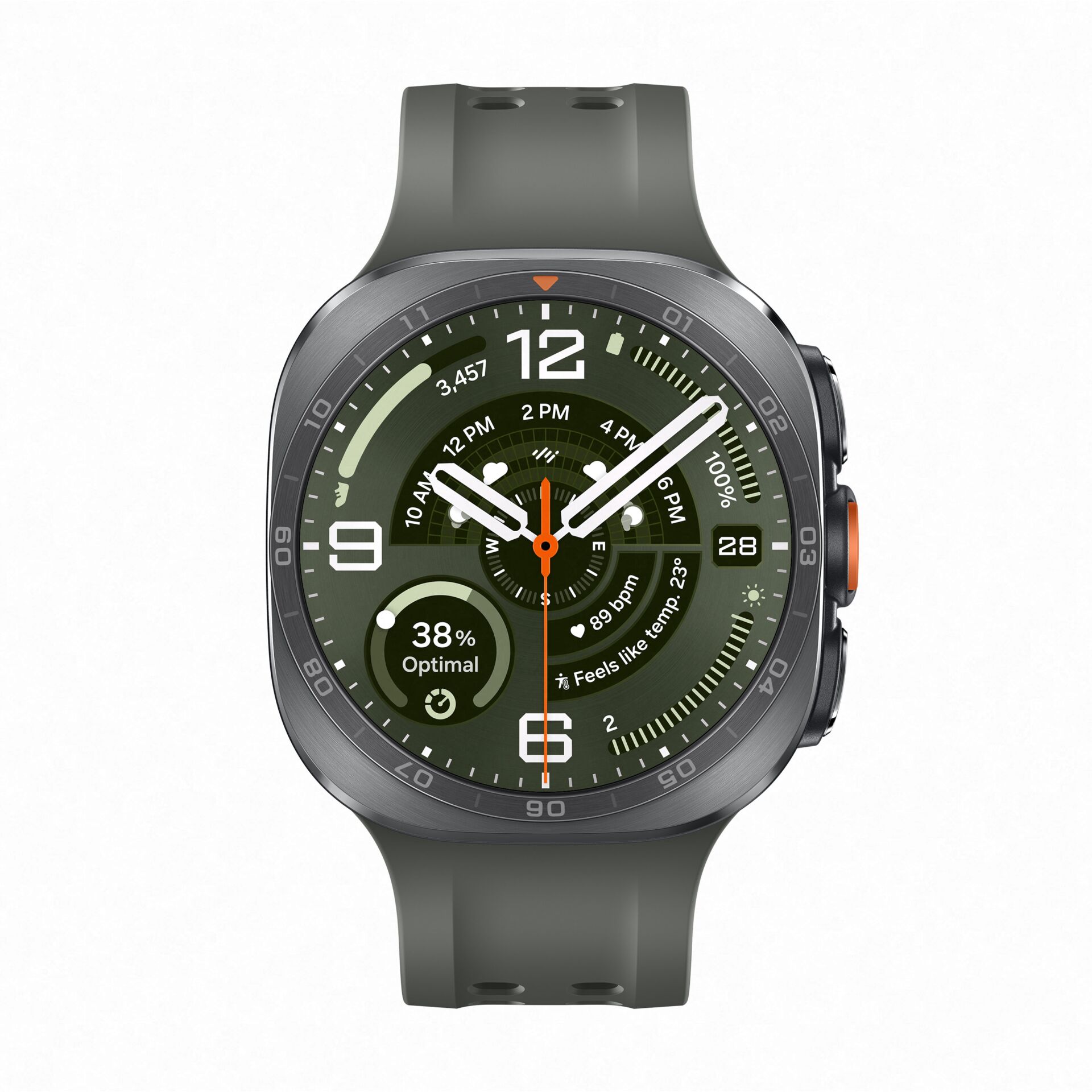 Smartwatch, Grün, Silikonarmband, Analog-Digital, Runder Rahmen