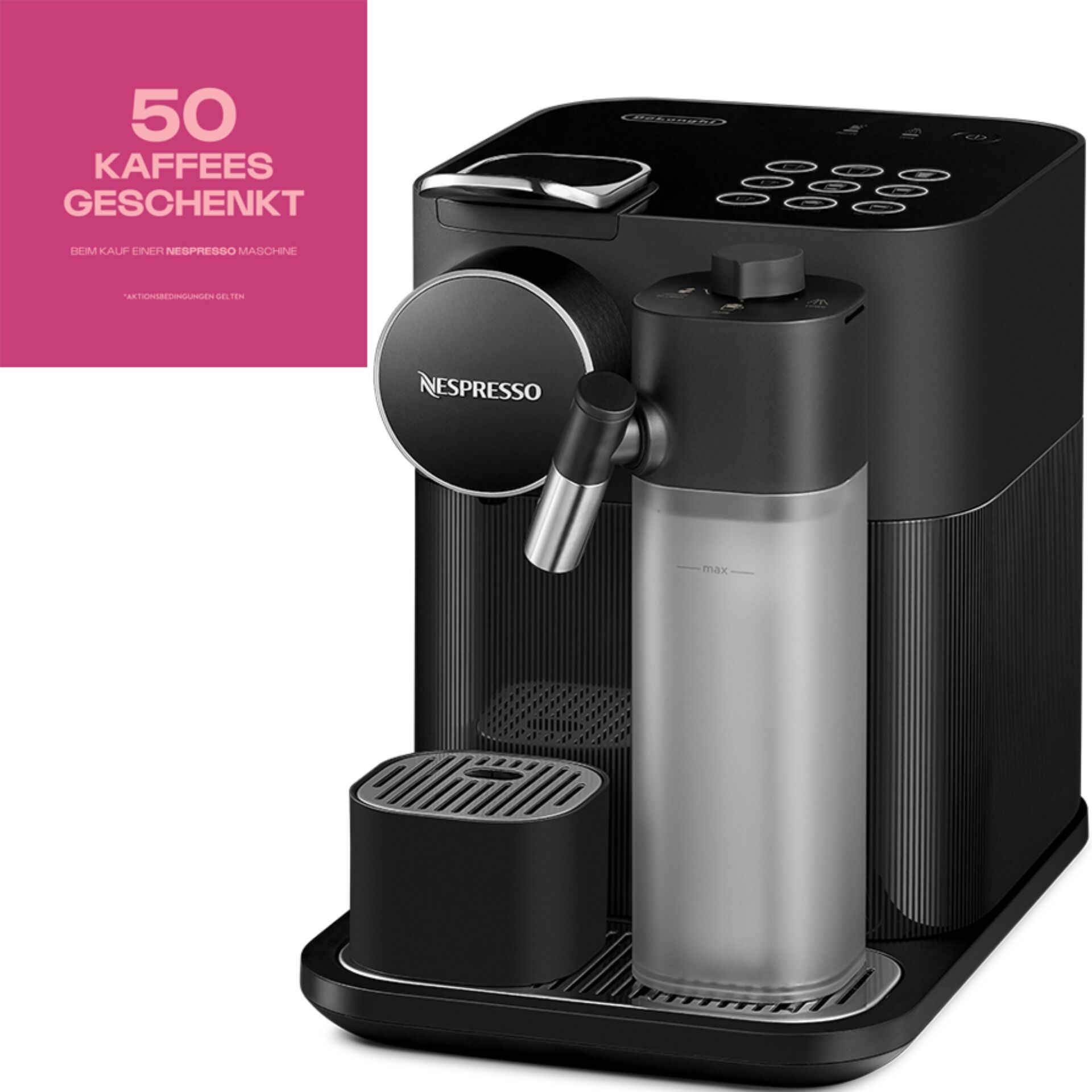 Pokal, Pokal, Kaffeemaschine, Espressomaschine, Kapselmaschine, Milchschaumbehälter, Wassertank, Kaffeemaschine, Espresso-Maschine, Kapselmaschine, Milchschaumbehälter, Schwarz, Kaffeemaschine, Nespresso, Espressomaschine, Kapselmaschine, Bedienfeld