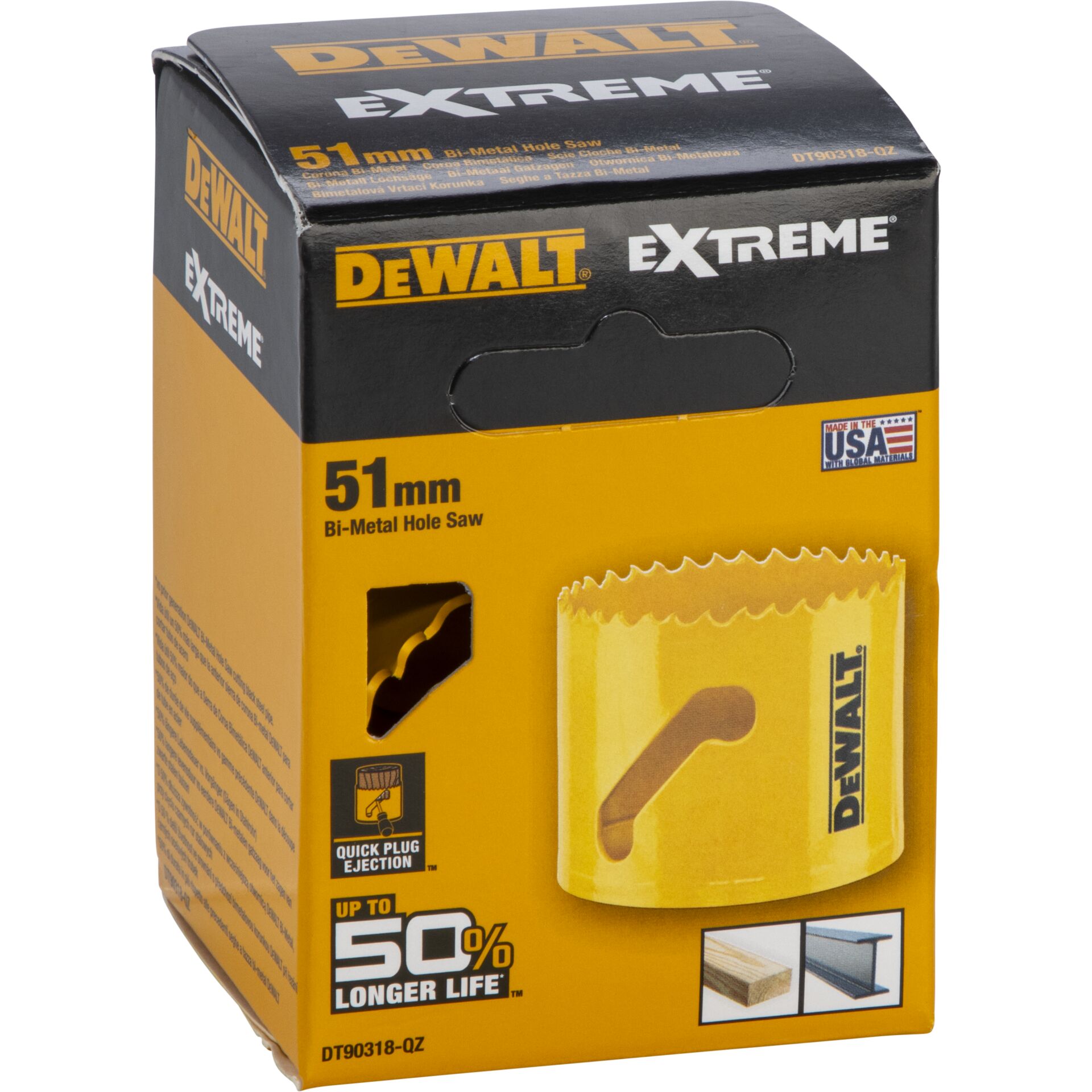 Bi-metall Lochsäge, Lochsäge, 51 mm, Gelb, DeWalt Extreme