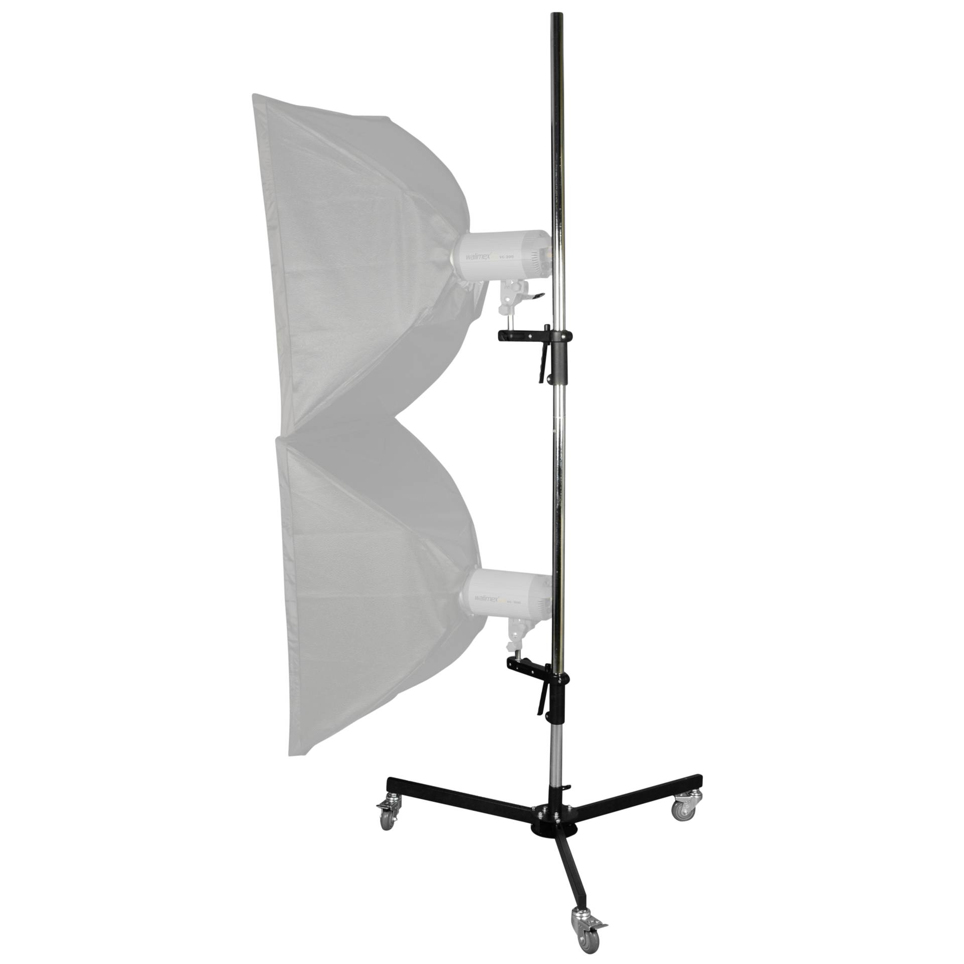 Walimex pro Wheeled Tripod,223cm  with 2 Clamp Holders