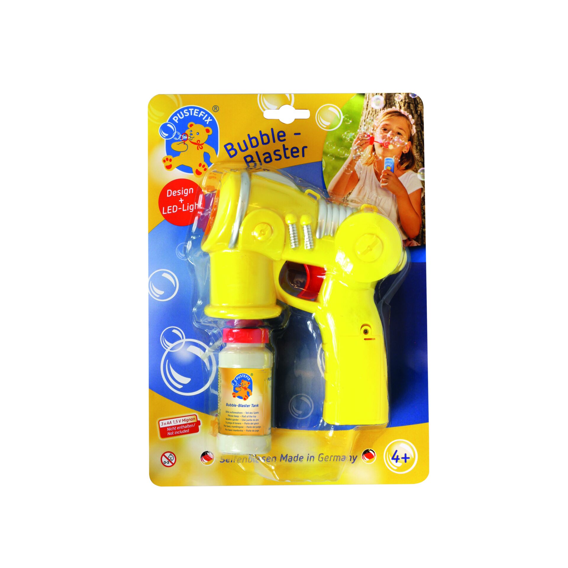 Bubble Blaster, Wasser-Spielzeug, Spritzauslöser, LED-Licht, Gelb