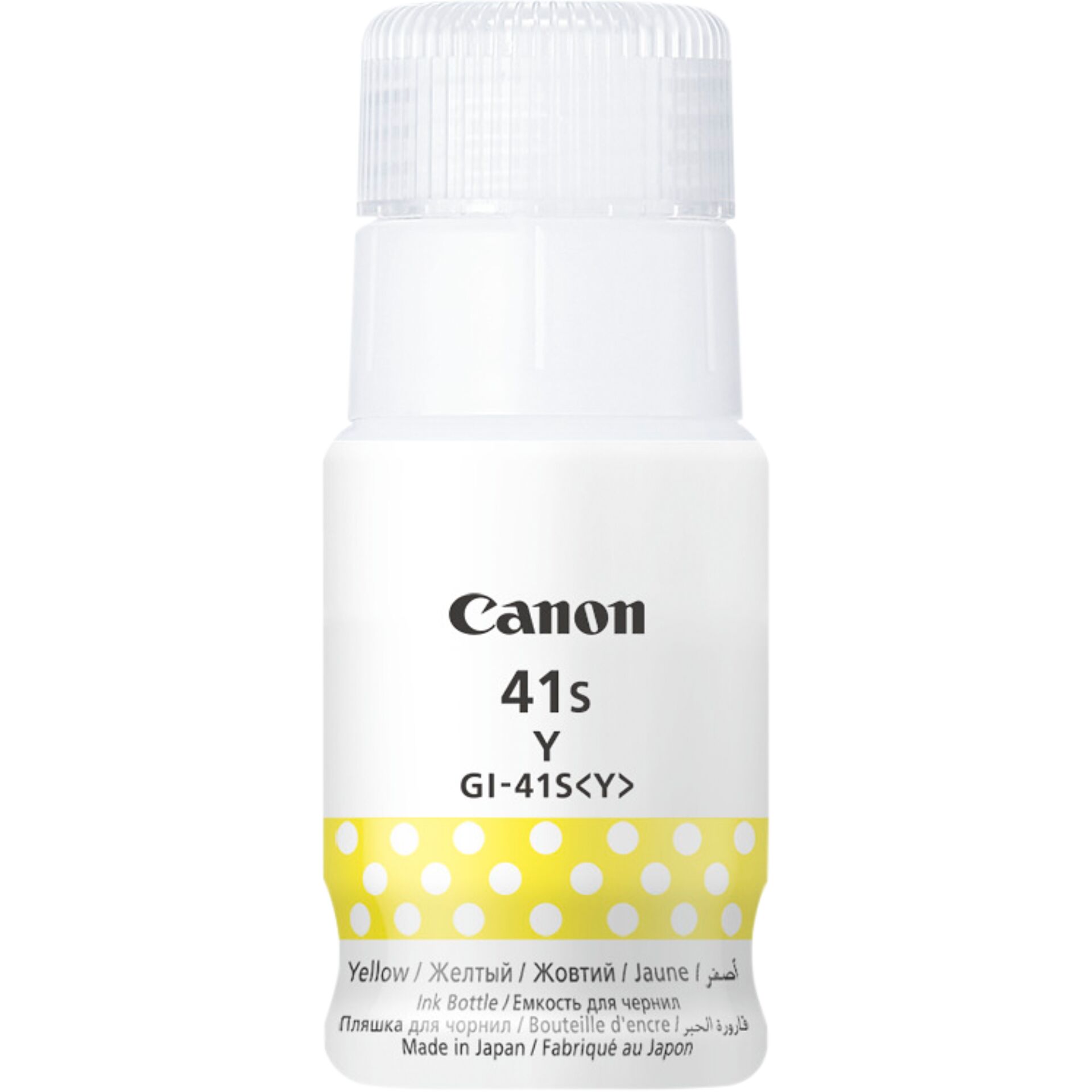 tinte, flasche, gelbe akzente, Canon Tinte, GI-41S