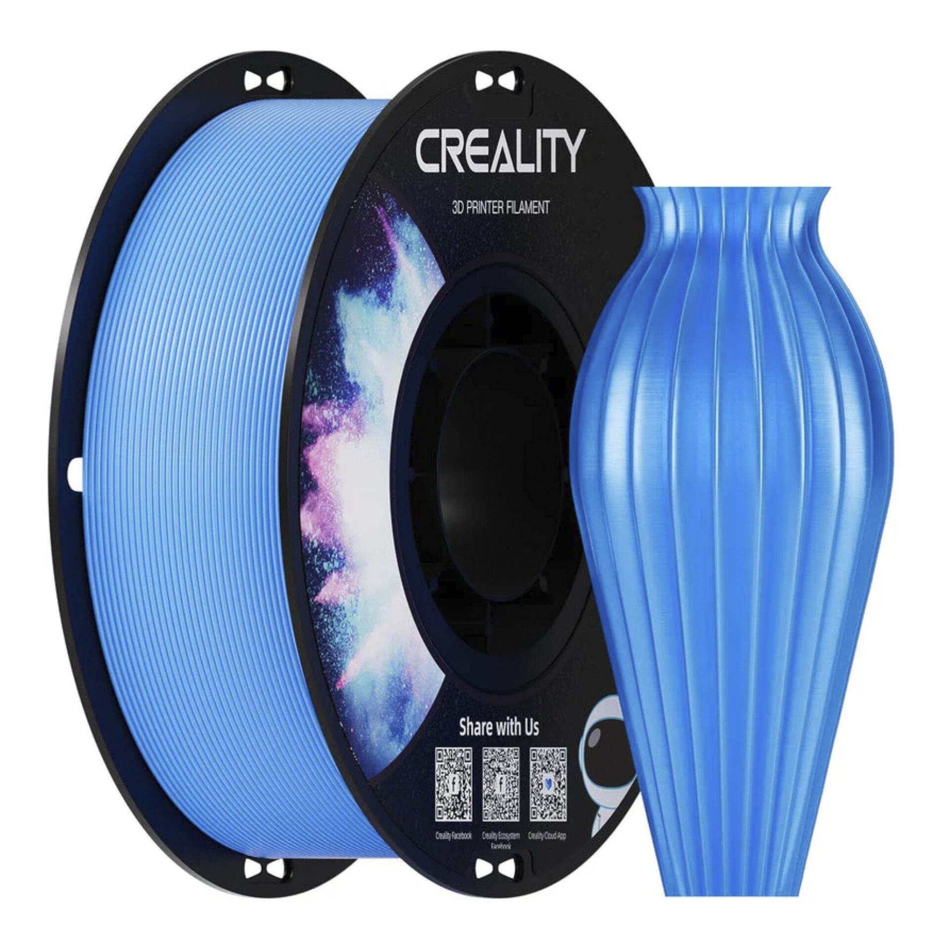 3D-Printer Filament, PLA Filament, Blue filament, Spool, Vase print