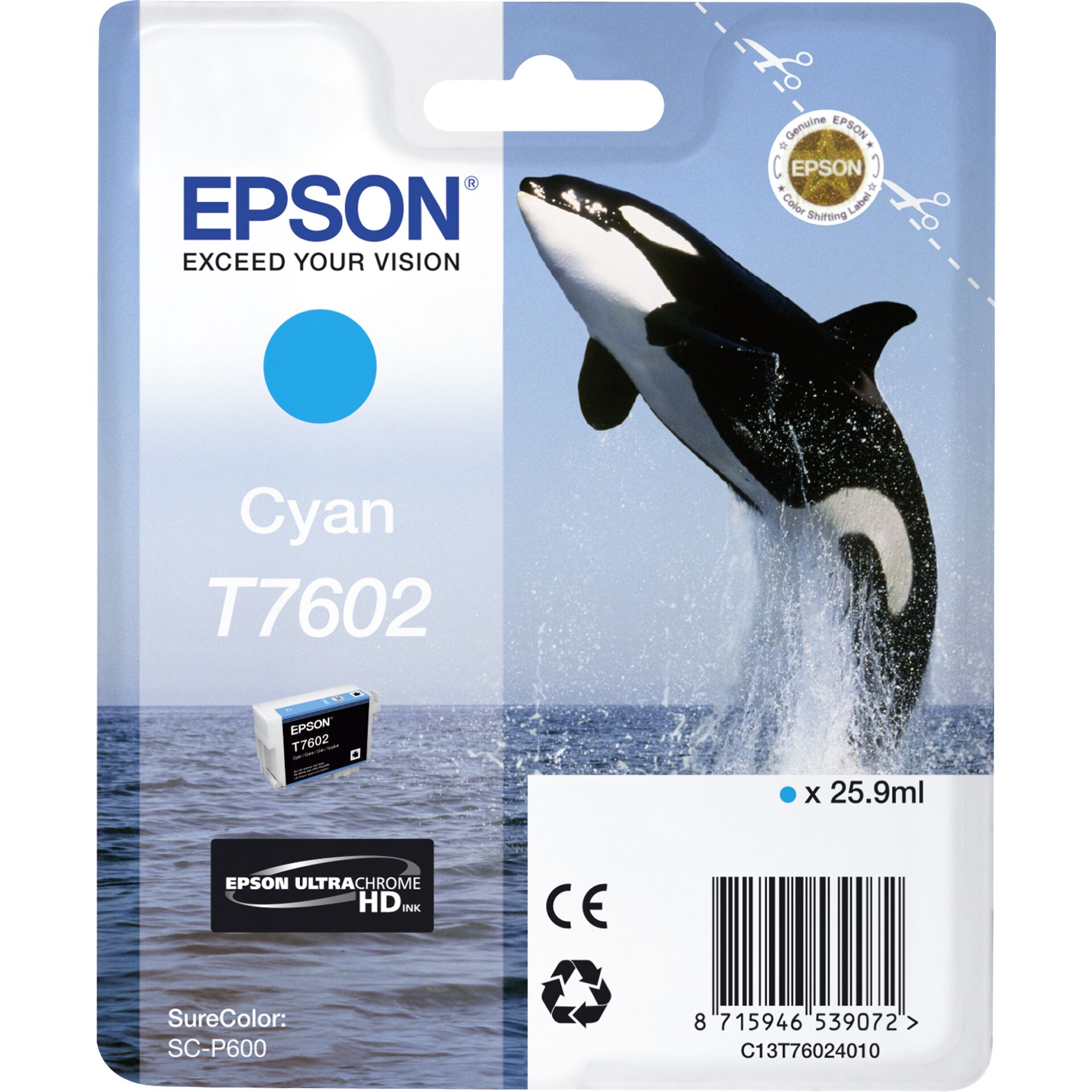 Epson Tusz cyan  T 7602
