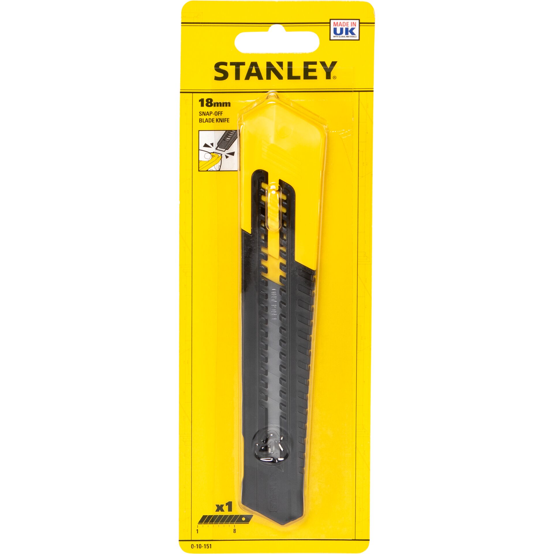 Stanley Messer, Universalmesser, Abbrechmesser, 18 mm, Kartonverpackung