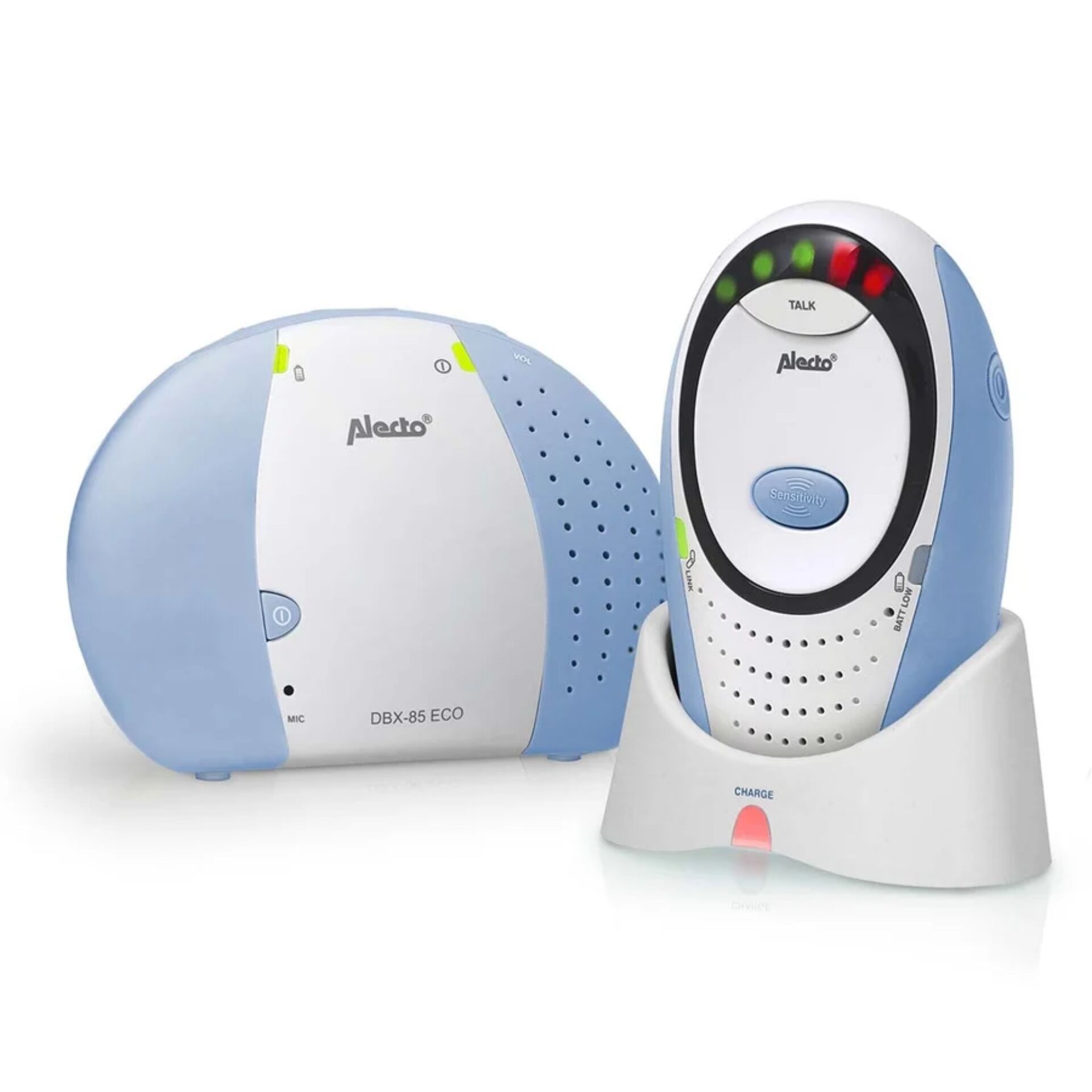 baby monitor, intercom, eco, bluish, charging dock
