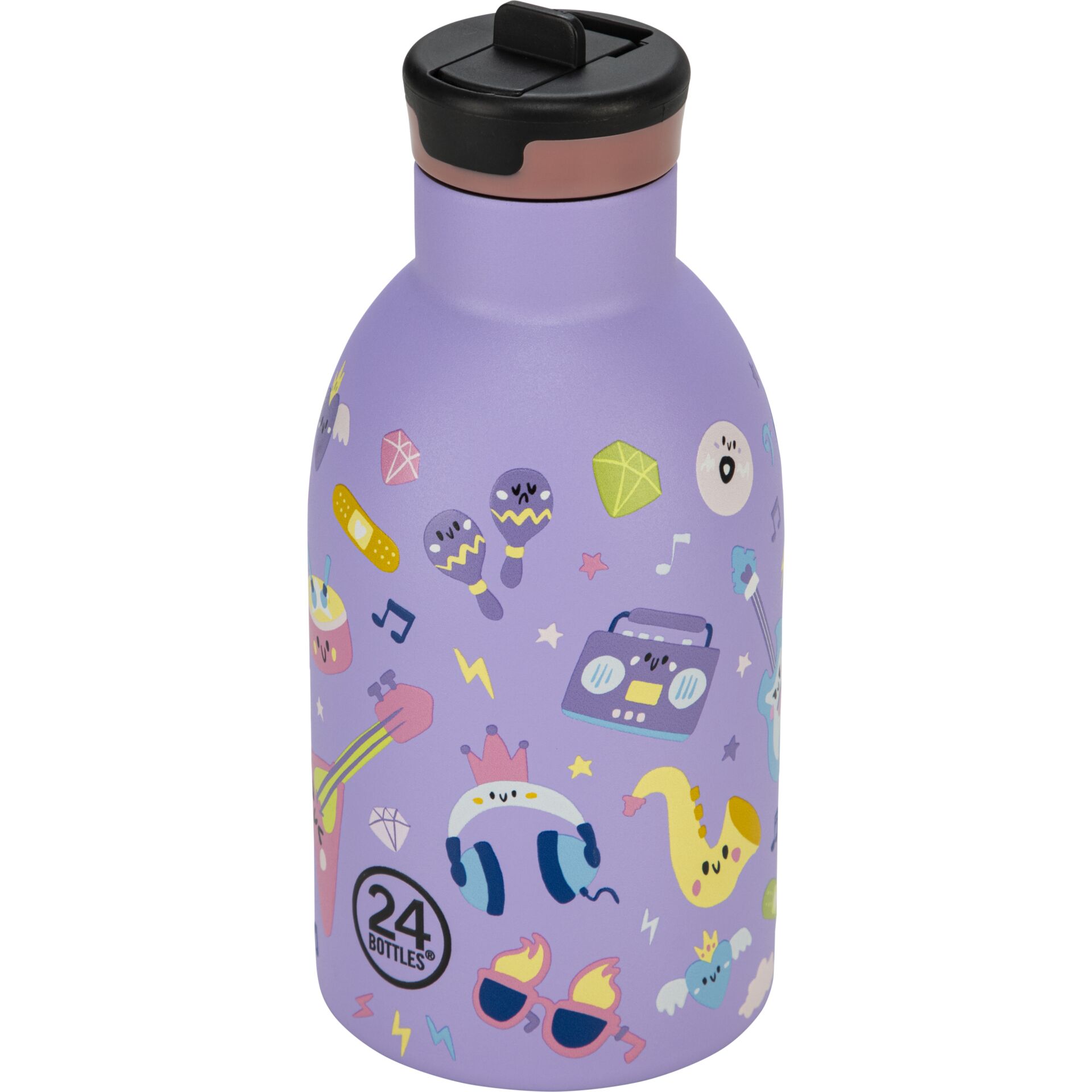 Trinkflasche, Sportflasche, Kunststoff, lila, Muster