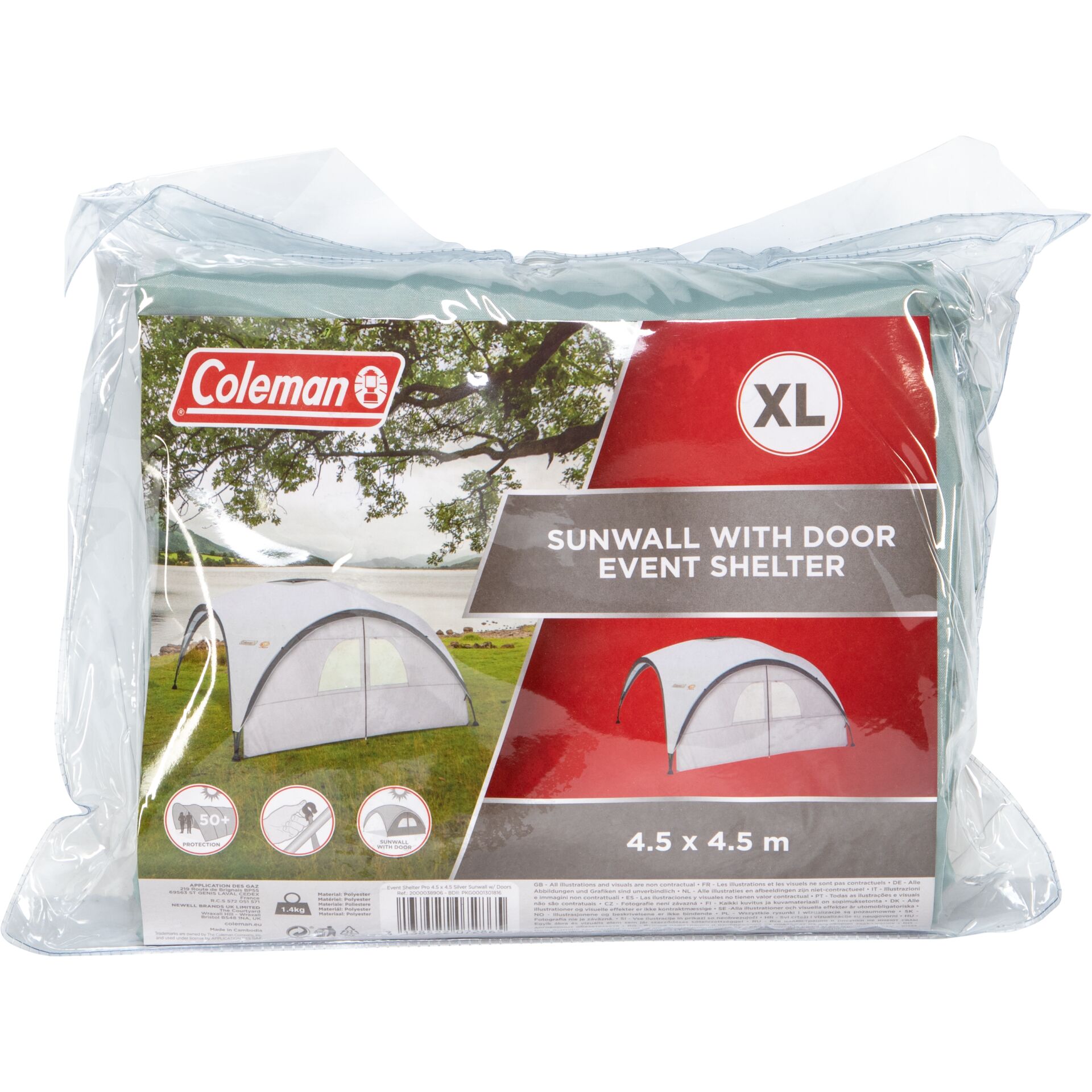 Zelt, Campingzelt, Sunwall mit Tür, XL-Größe, 4,5 x 4,5 m, Event-Shelter