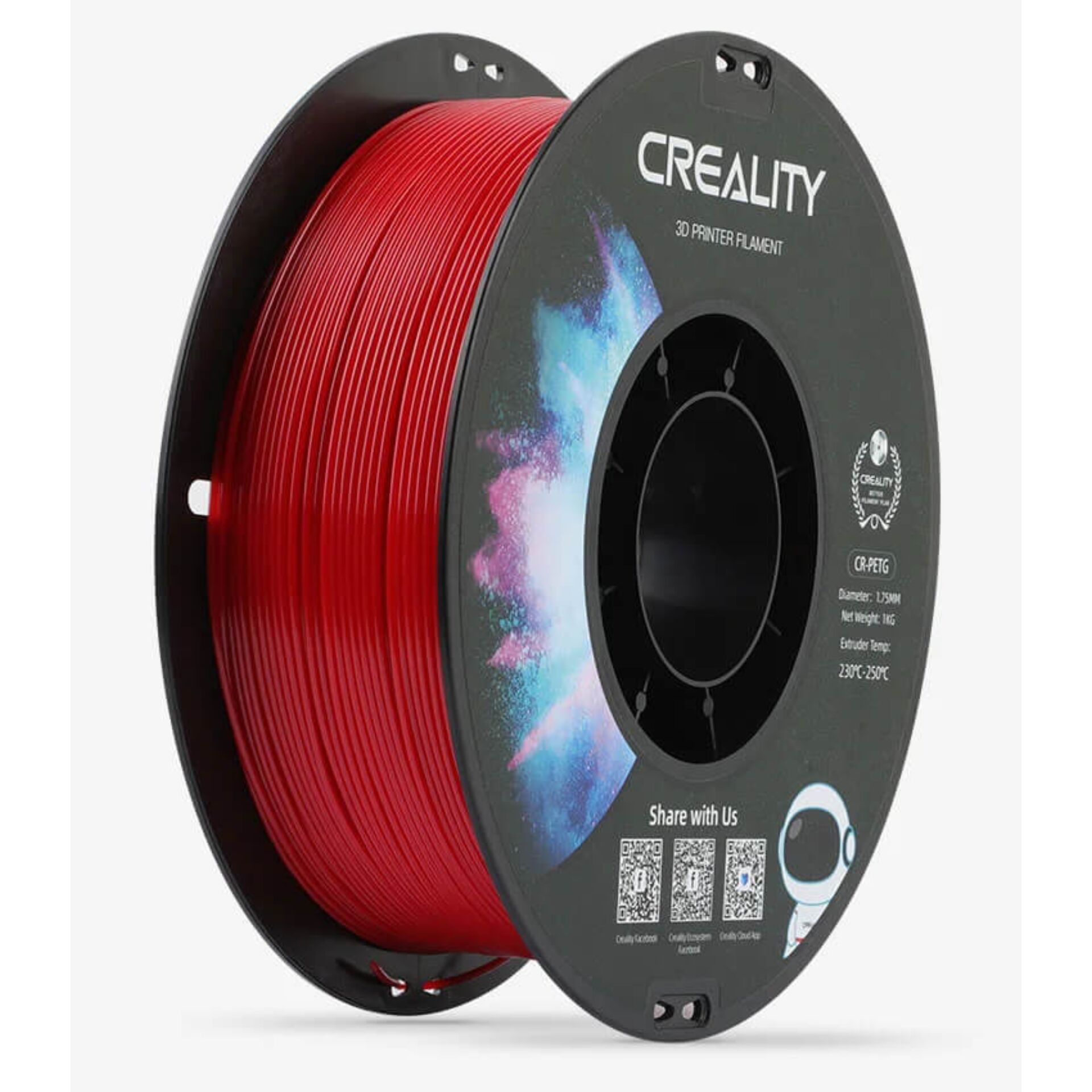 3D-Druck Filament, PLA Filament, Rot Filament, Spulenform, Creality