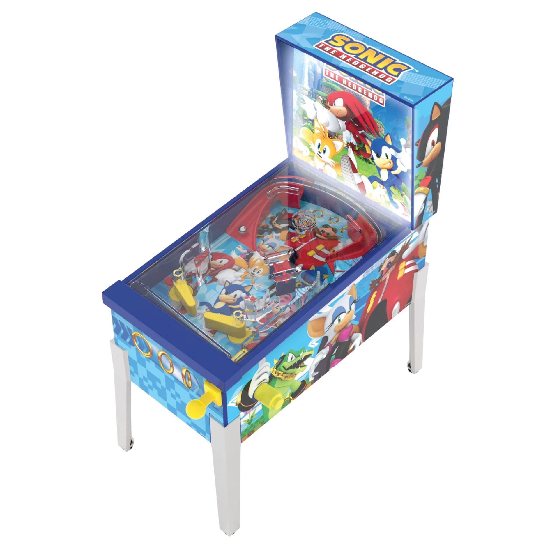 Arcade-Tisch, Tisch-Pinball, Sonic, blauer Kasten, Kinder-Spielautomat