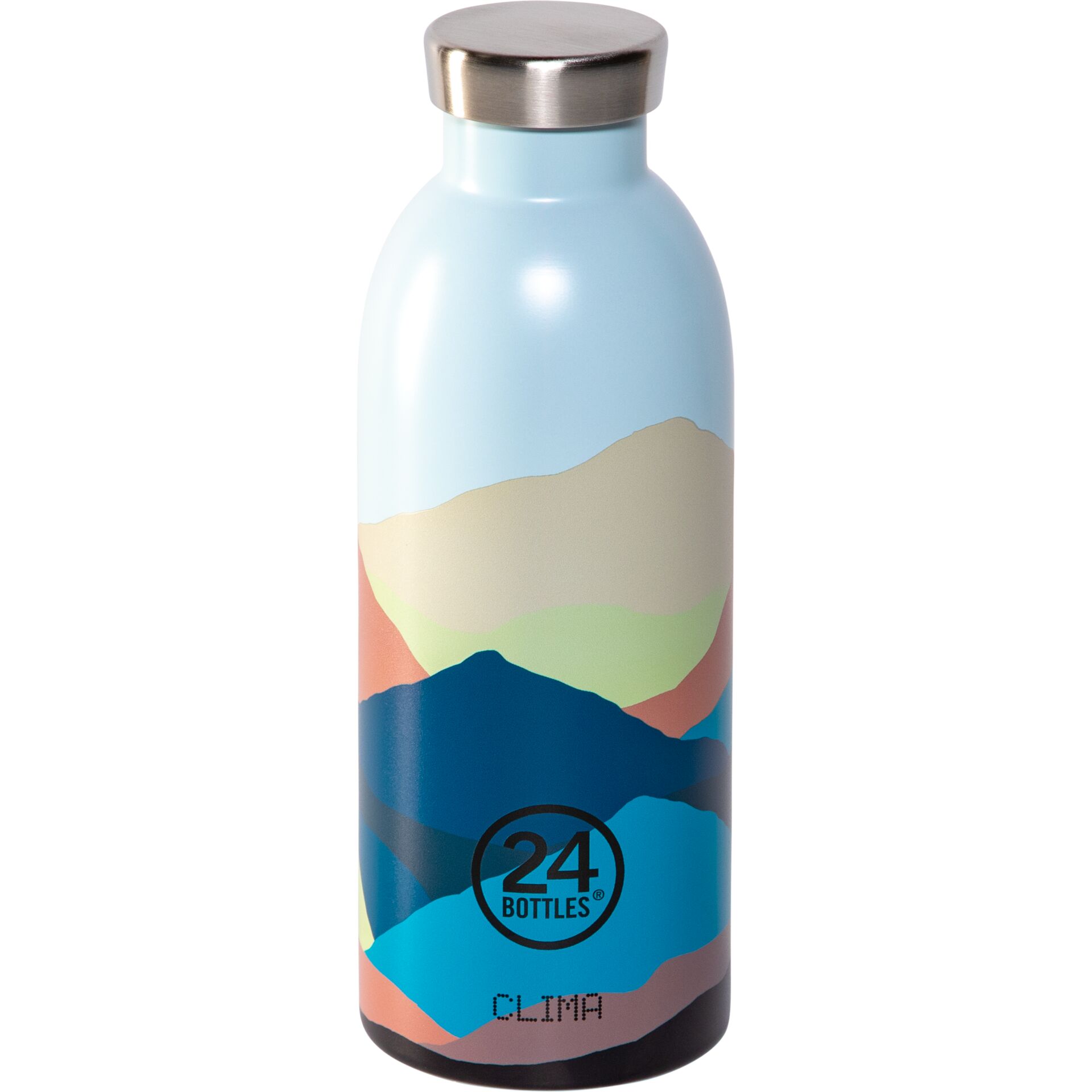 Wasserflasche, Metalldeckel, bunte Berge, wiederverwendbar, 24 bottles