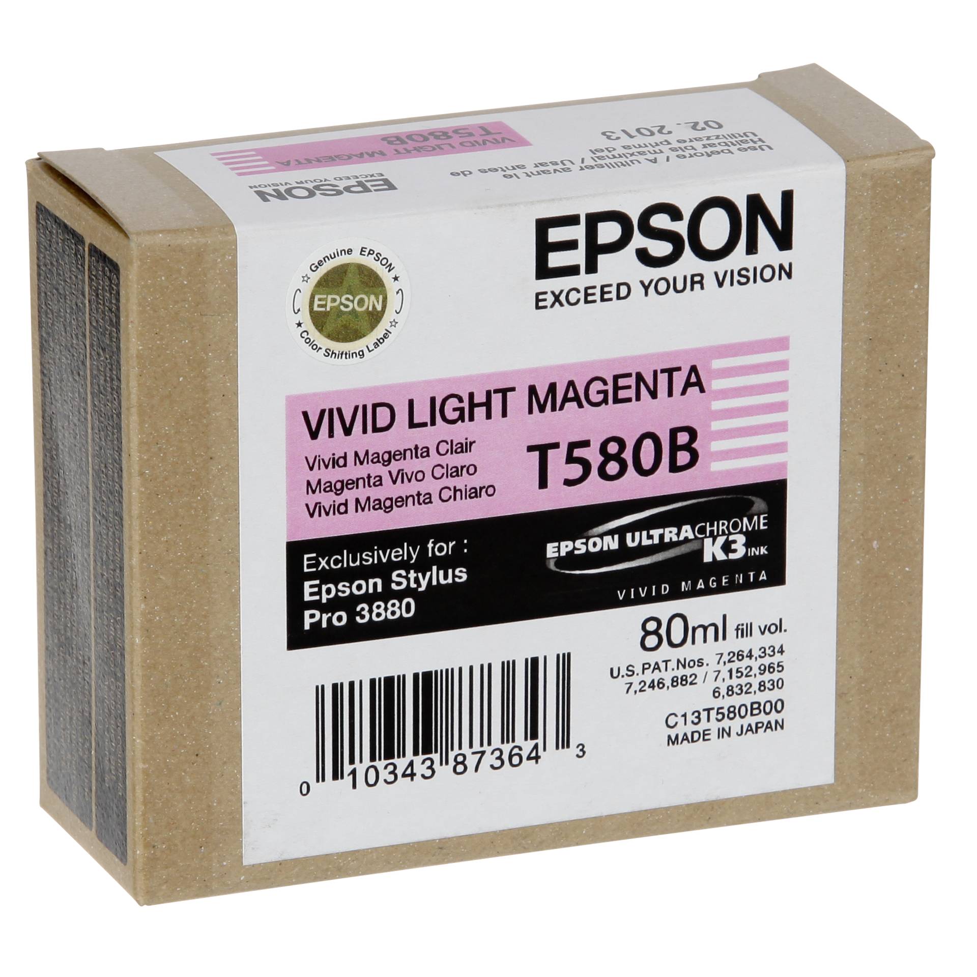 Epson Tusz vivid jasny  magenta T 580 80 ml       T 580B