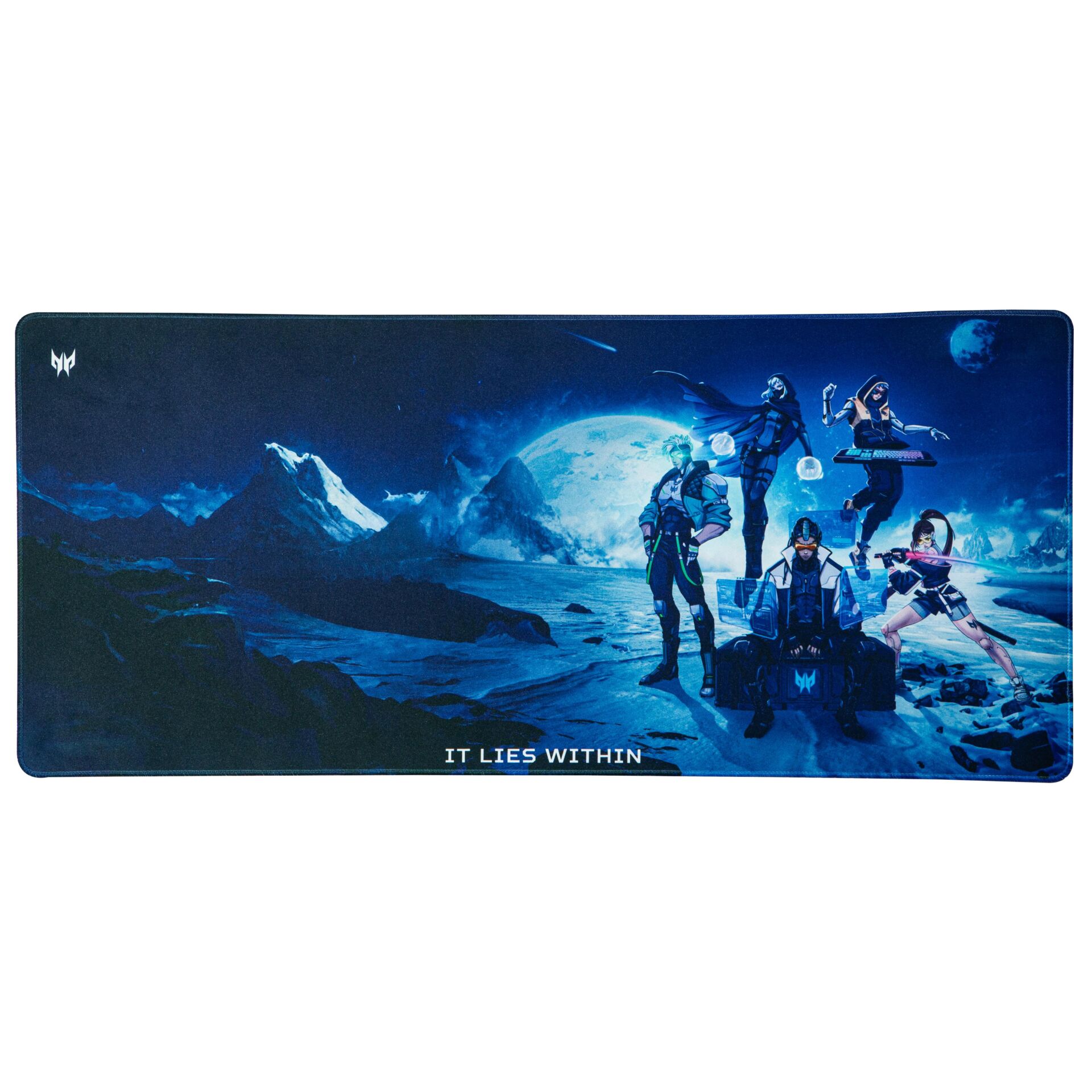 Spielmatte, Gaming-Matte, Planet-Motiv, Montage-Charaktere, It Lies Within