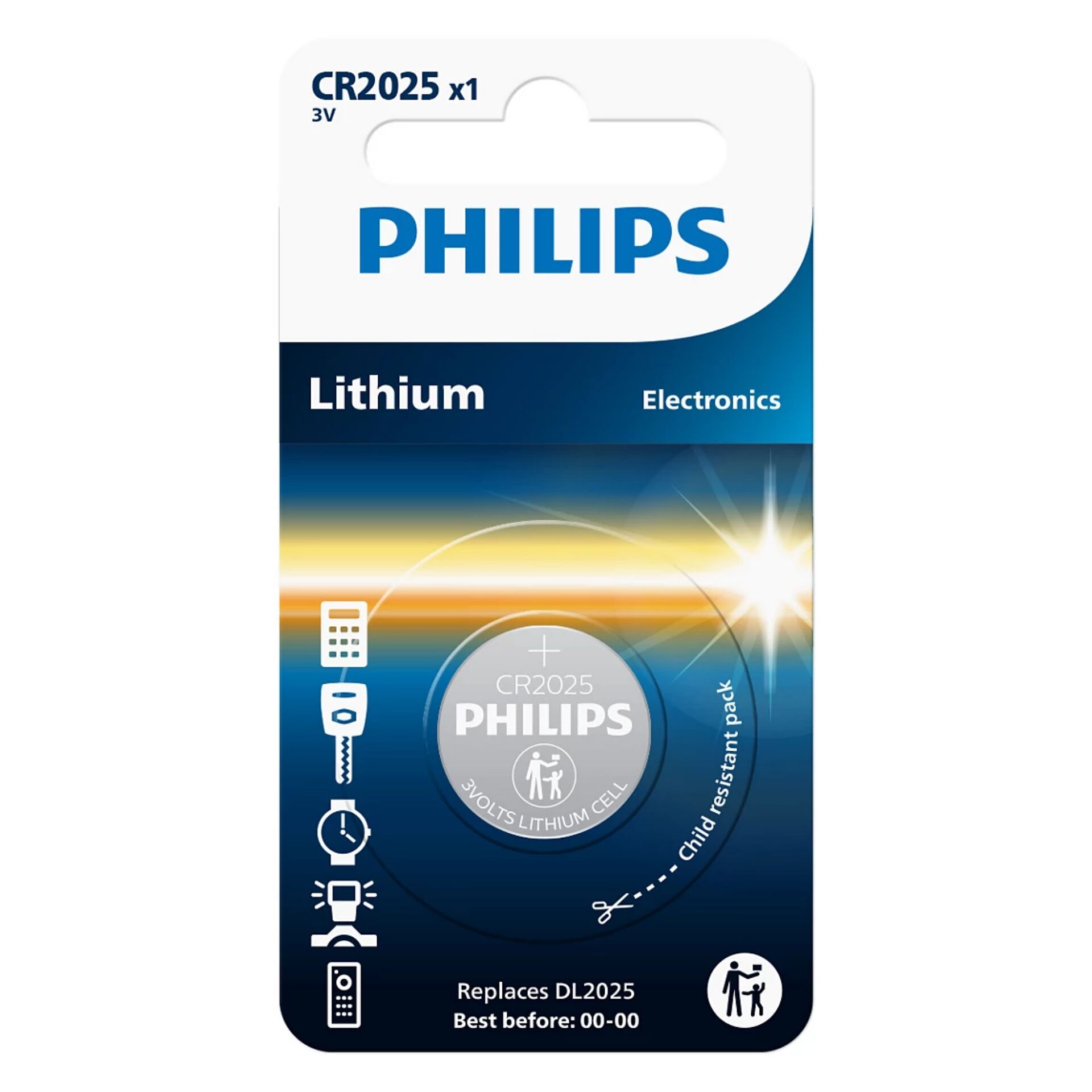 Philips Lithium 3.0V Button Cell  CR2025