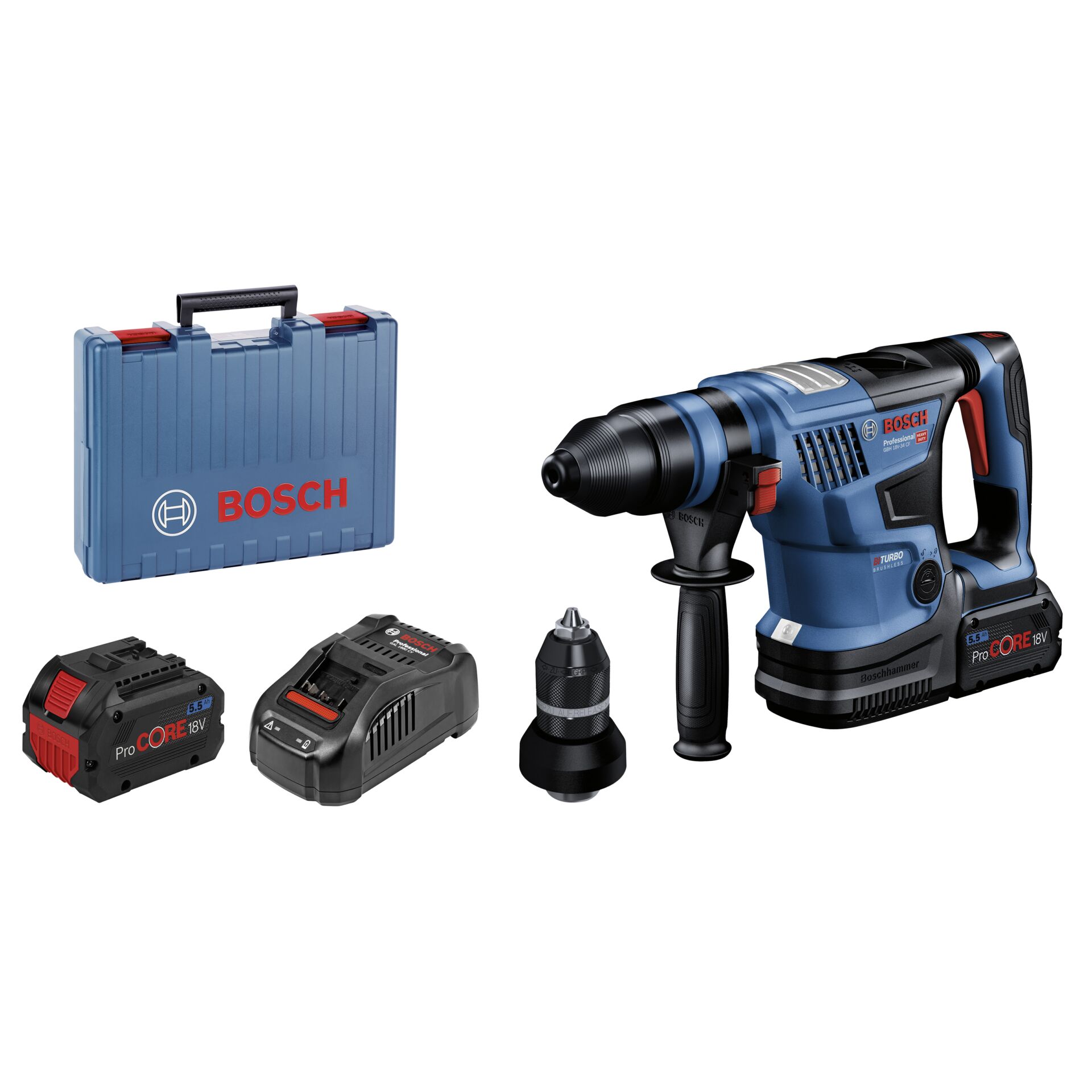 Akkuschrauber, Bohrhammer, 18V, Werkzeug-Set, Koffer
