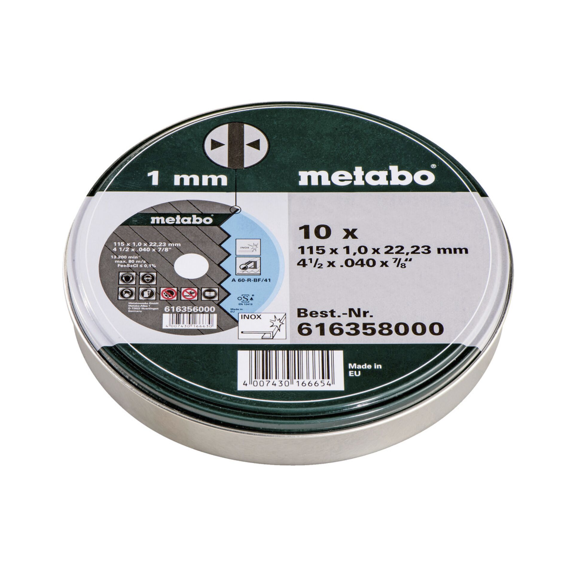 Metabo 10 Cutting Discs SP  115x1,0x22,23 mm