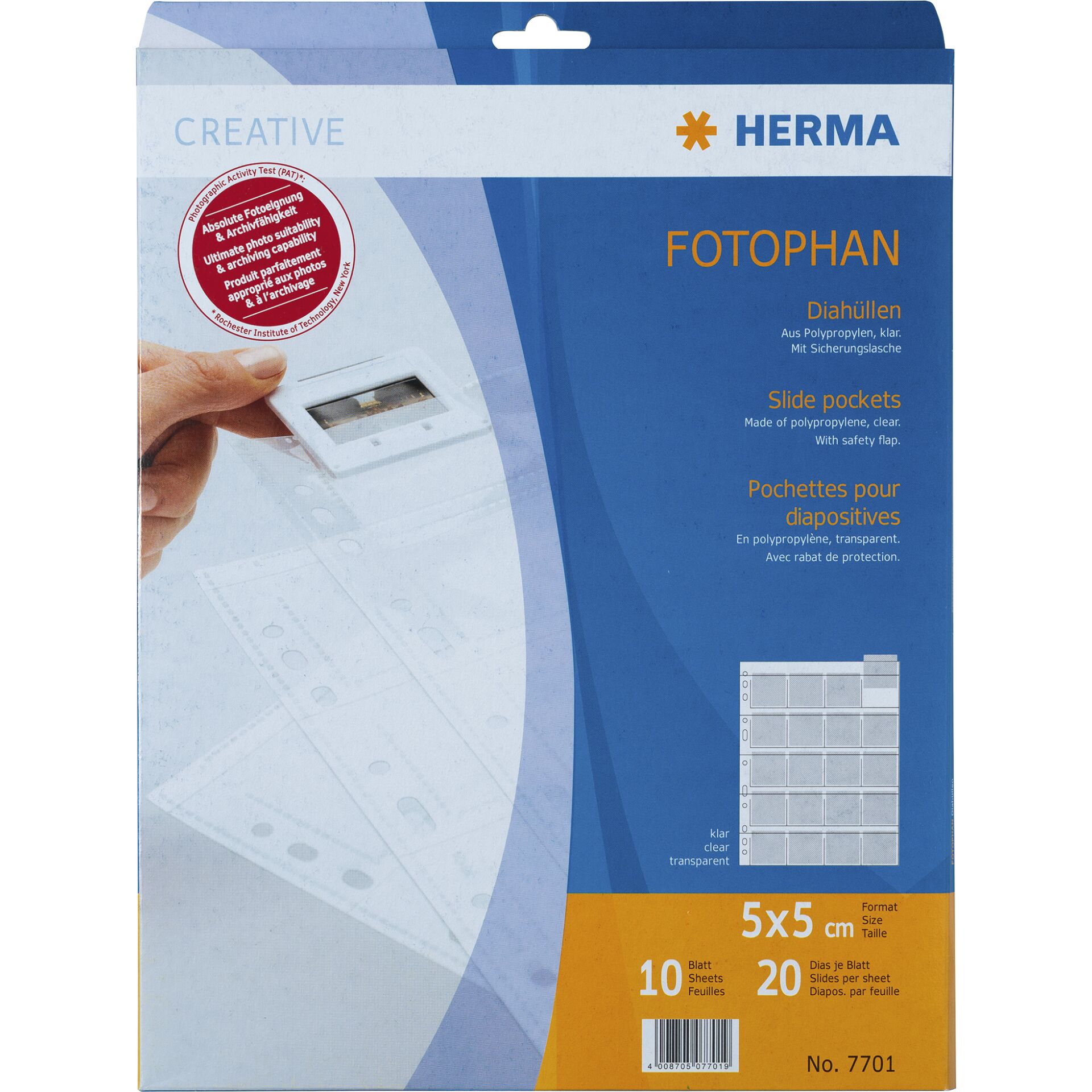 Herma Slide pockets 5x5  10 sheets clear 7701