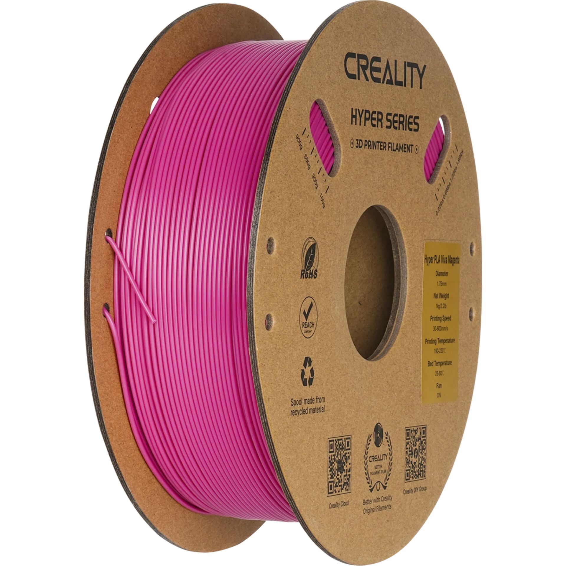 PLA-Filament, 3D-Druck-Filament, Pink, Spule, Hyper-Serie