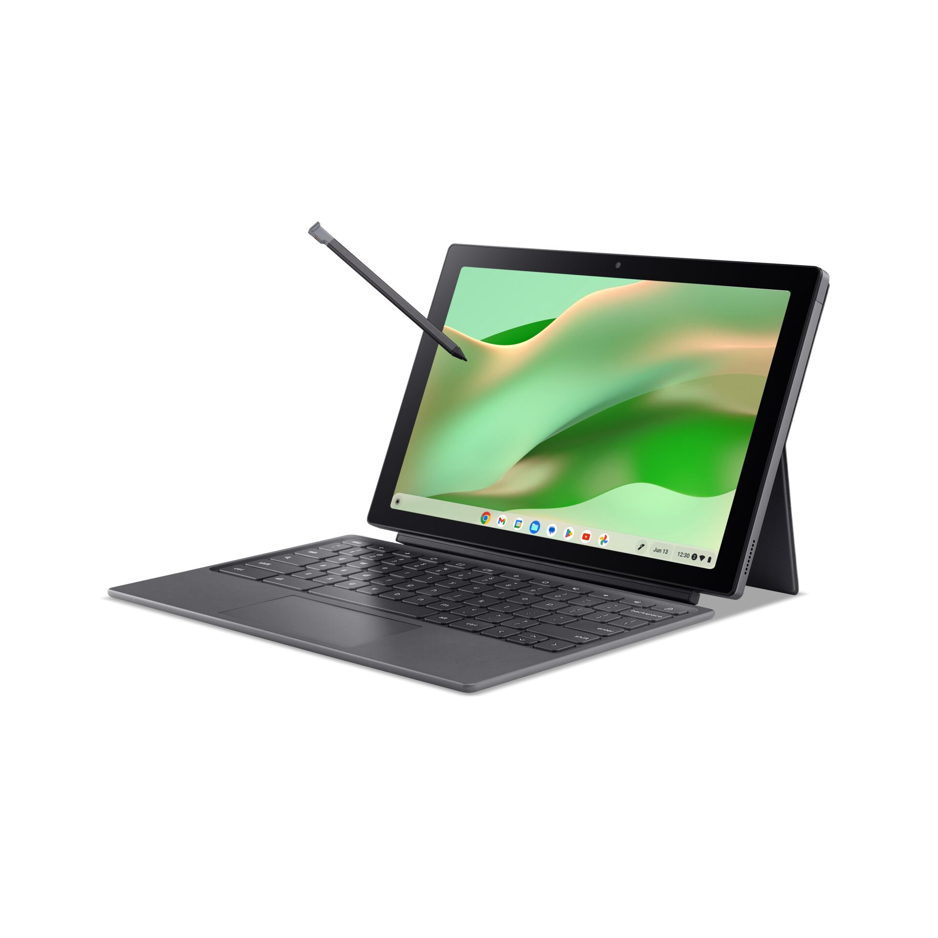 Tablet, Tastaturhülle, Eingabestift, Touchscreen, Dunkelgrau