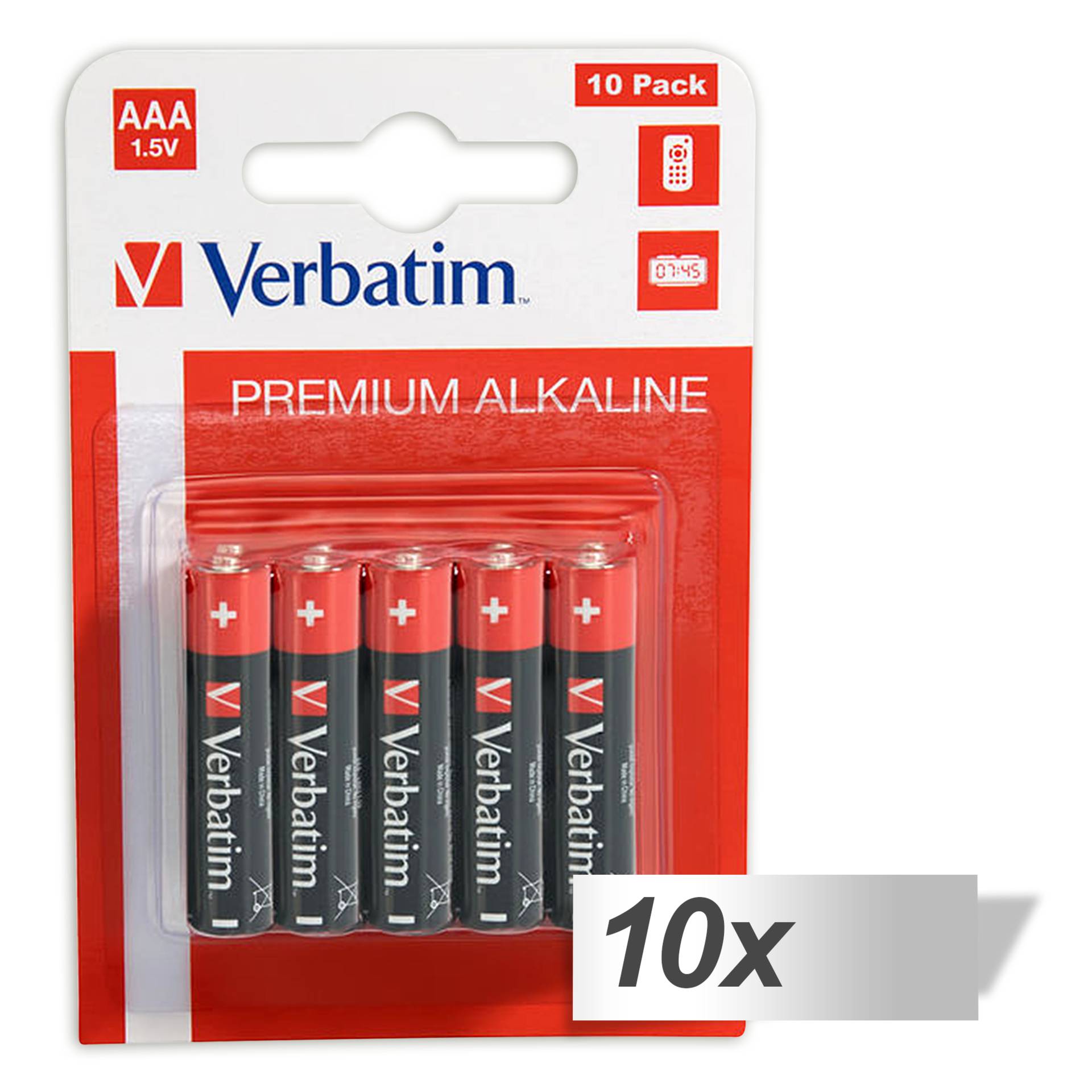 10x10 Verbatim Alkaline battery  Micro AAA LR 03            49874