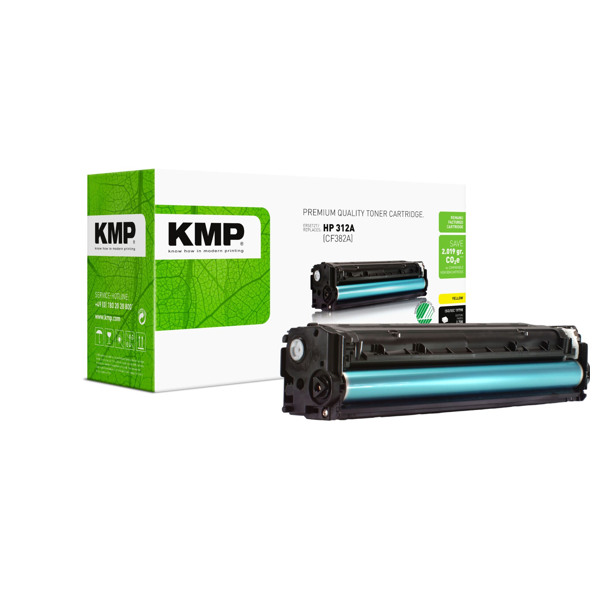 Computerausrüstung, Elektronik, Hardware, Maschine, Adapter, Tonerpatrone, HP 312A, Laserdrucker, Cyaner Draht, KMP Verpackung