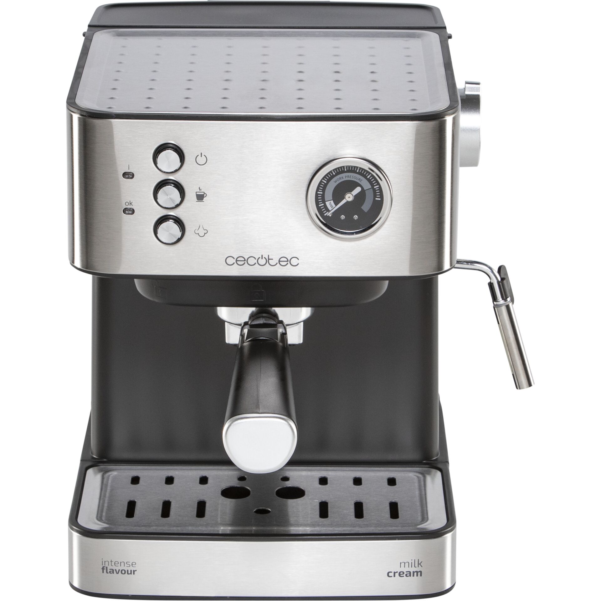 Espresso machine, Milk frother, Edelstahl, Stilvolle Küchenmaschine, Dampfrohr