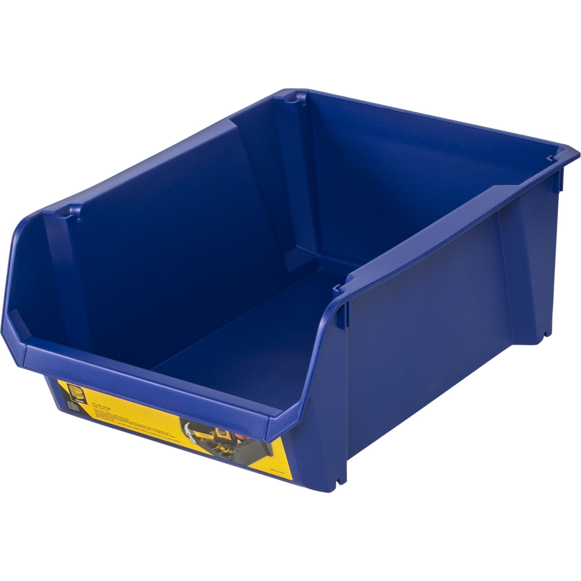 Kasten, Aufbewahrungsbox, Kunststoffbox, Blaue Box, Lagerbehälter, blauer Aufbewahrungsbehälter, Plastikbehälter, offener Behälter, Werkzeugaufbewahrung, rechteckiger Eimer