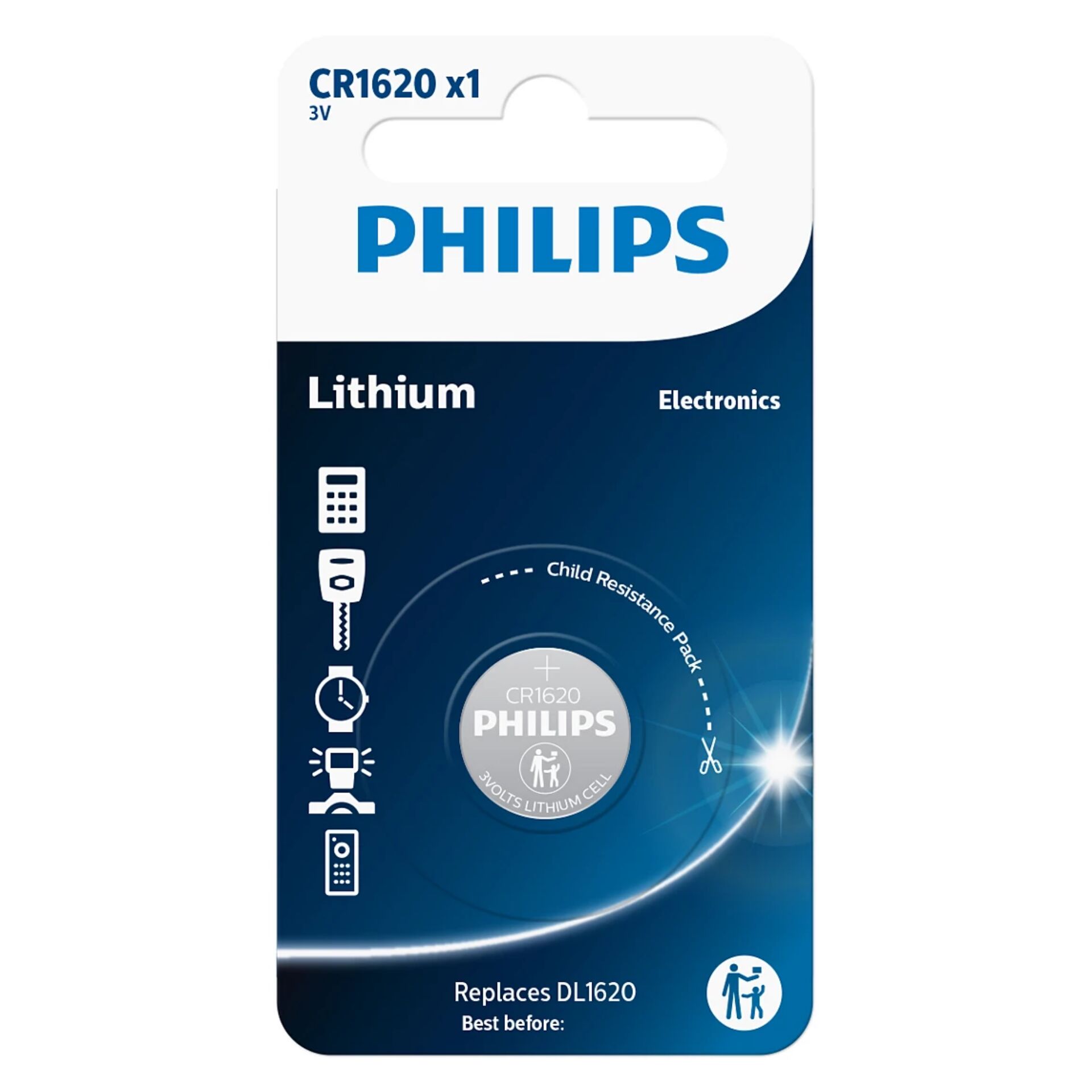 Philips Lithium 3.0V Button Cell  CR1620