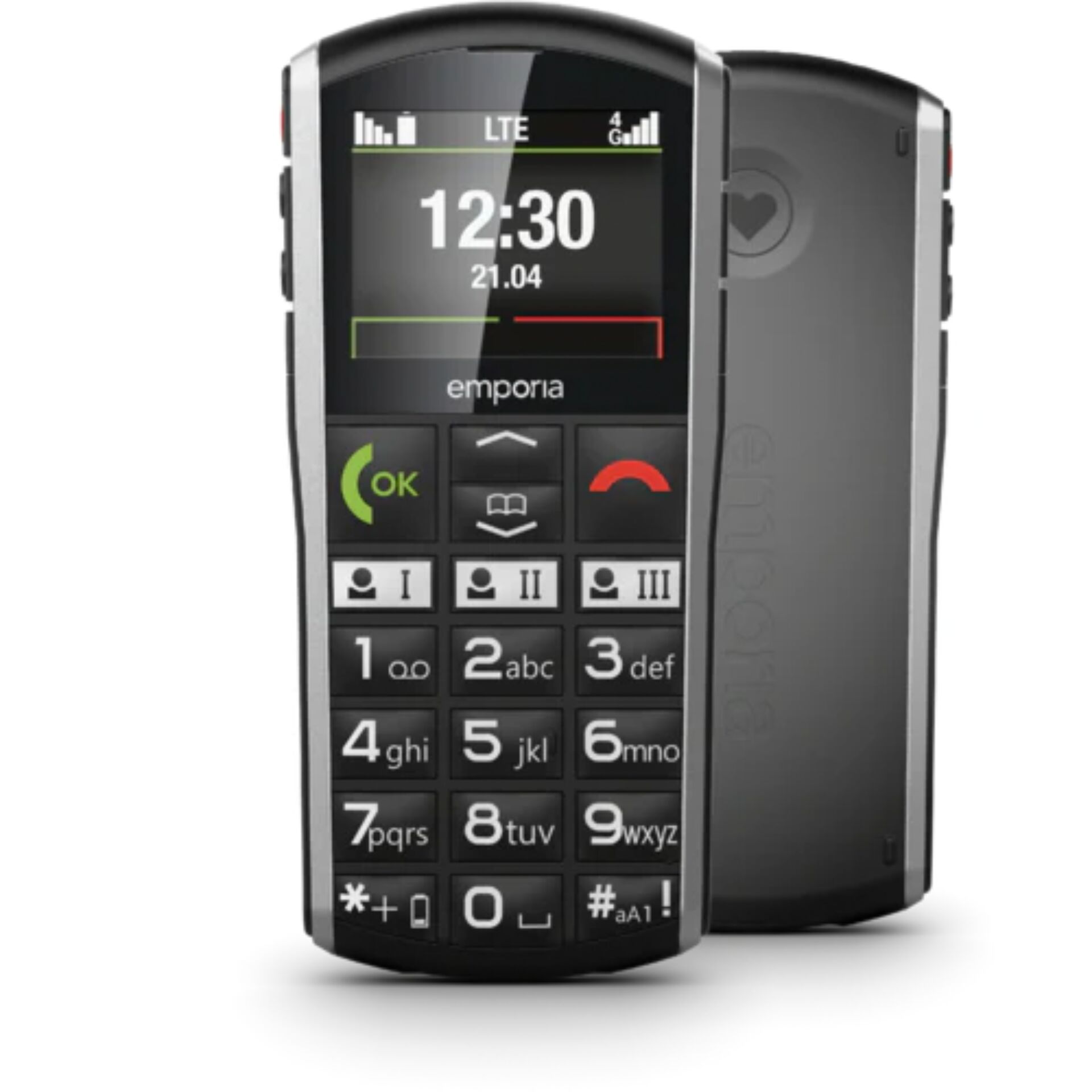 Klassisches Handy, Clamshell-Design, Bluetooth-Funktion, numerische Tastatur, schwarz graue Farbe