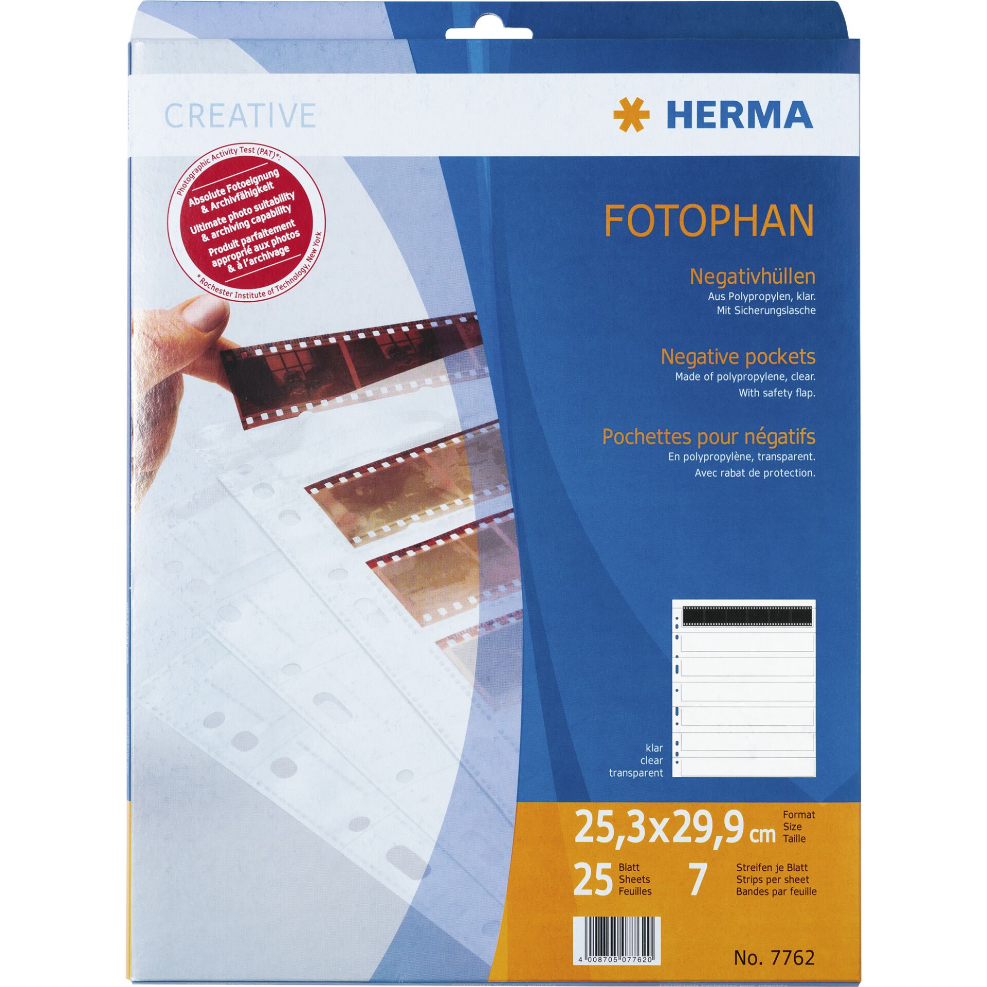 Herma Negative packets  PP clear 25 Sheets/6-Strips 7762