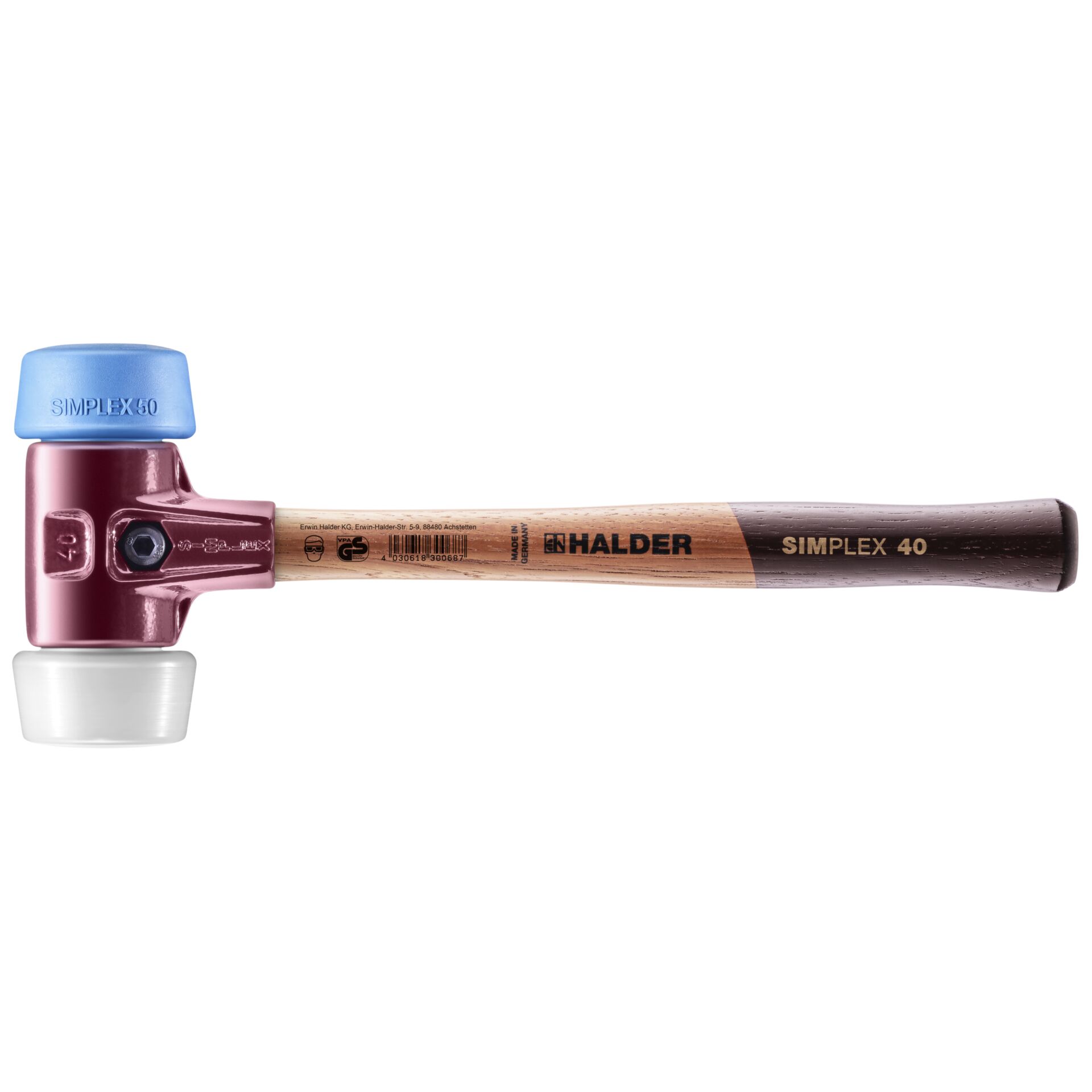 Hammer, Claw hammer, Wood handle, Metal head, Magenta blue pry cap